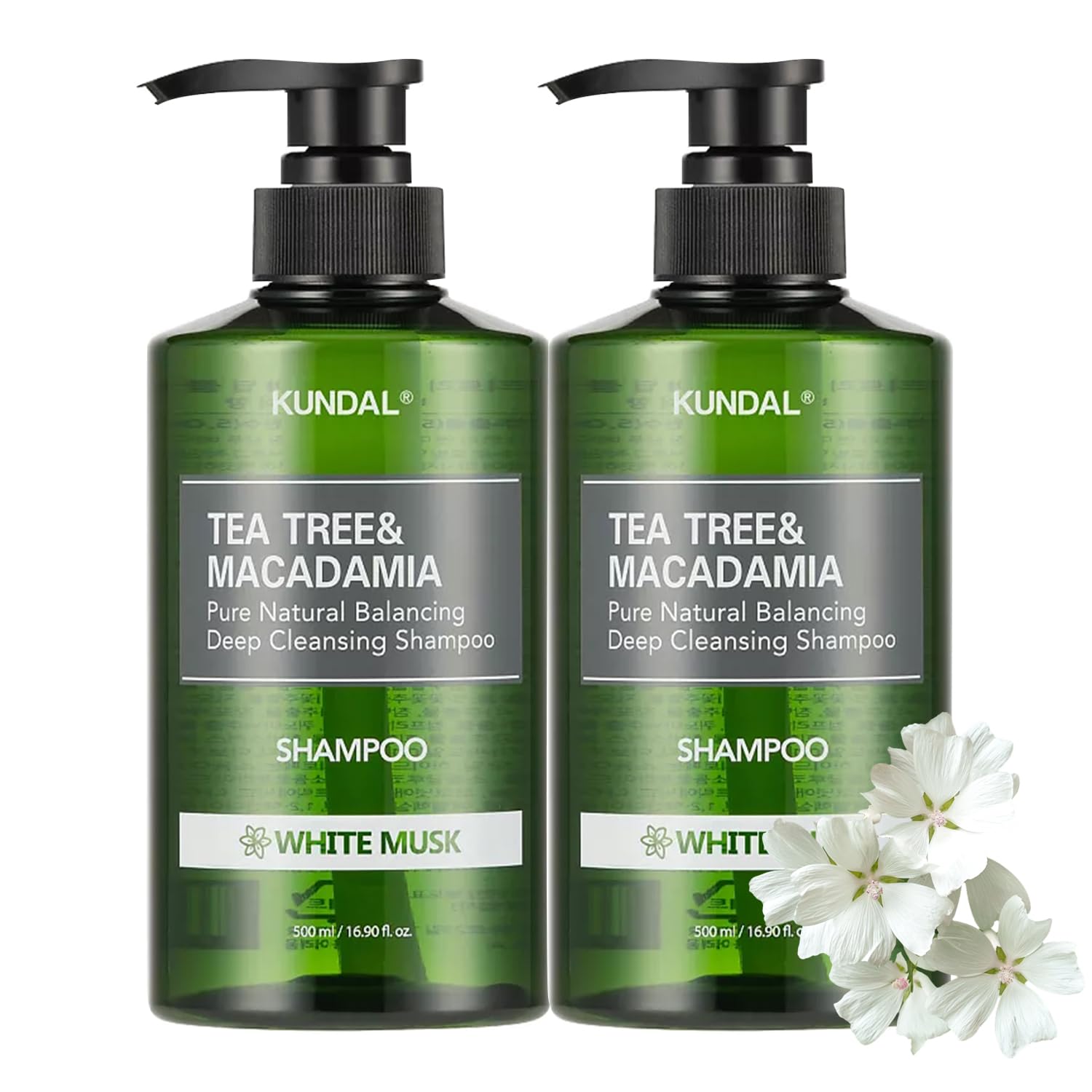 Kundal Tea Tree Deep Cleansing Hair Shampoo [White Musk] Scalp Purifying, Nature Ingredients, Tea Tree Extract, Ph Balancing And