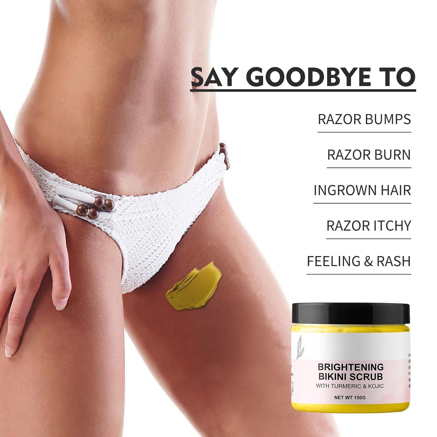 Bikini Area Exfoliator Exfoliating Body Scrub Turmeric Scrubs Kojic Bump Eraser Kp Body Exfoliant Ingrown Hair Treatment Body Sc
