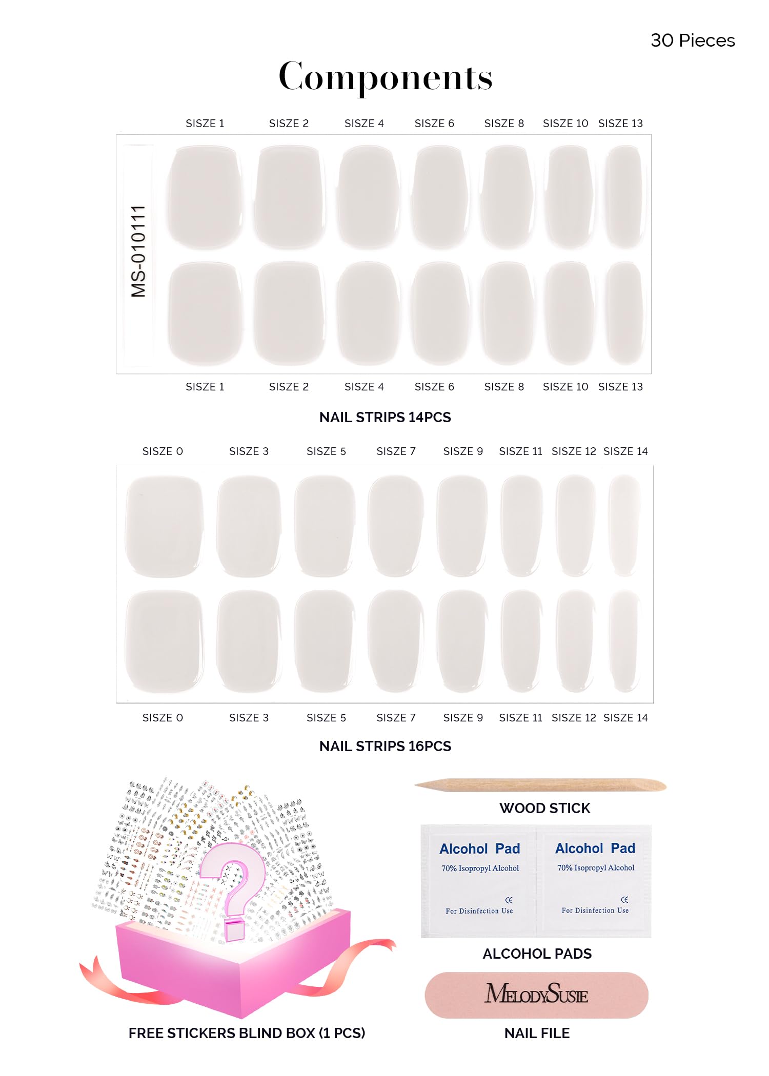 Melodysusie Semi Cured Gel Nail Strips, Gray - Works With Any Nail Lamps, Salon-Quality, Long Lasting, Easy To Apply & Remove -