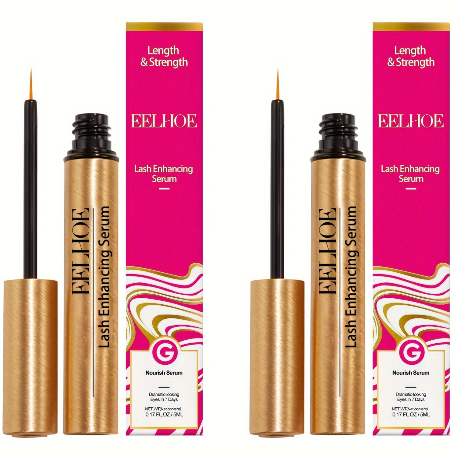 Kickzu Brow & Lash Growth Serum 5Ml | Waterproof Mascara | For Thicker & Fuller Brows & Lashes | With 4% Anagain, 3% Redensyl, 2