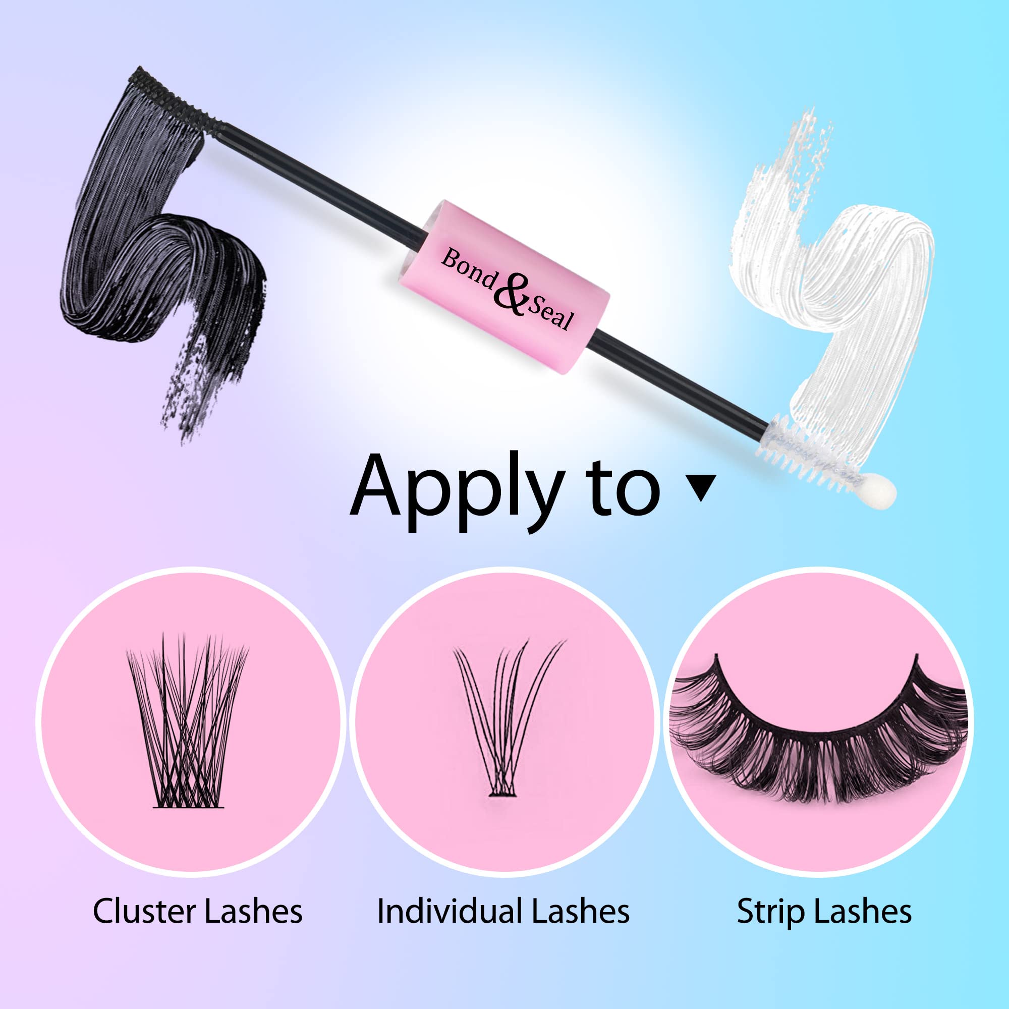 Jimire Bond And Seal Lash Glue For Lash Clusters Diy Eyelash Clusters Strong Hold Eyelash Adhesive 10Ml 2 In 1 Waterproof Lash G