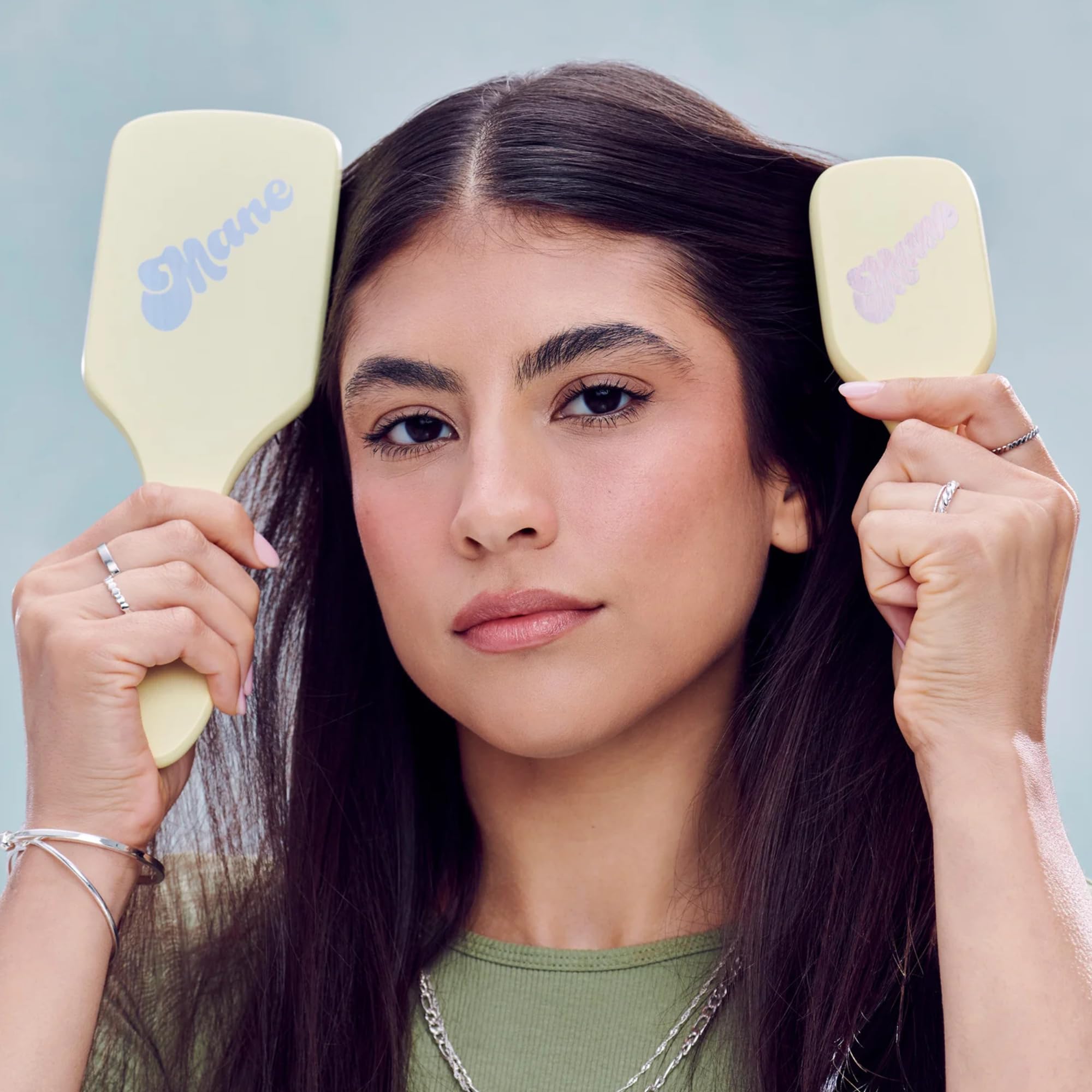Mane Ready or Knot Mini Detangling Brush - Anti-Static Hair Brush with Durable Metal Bristles for a Gentle Scalp Massage - Smoot