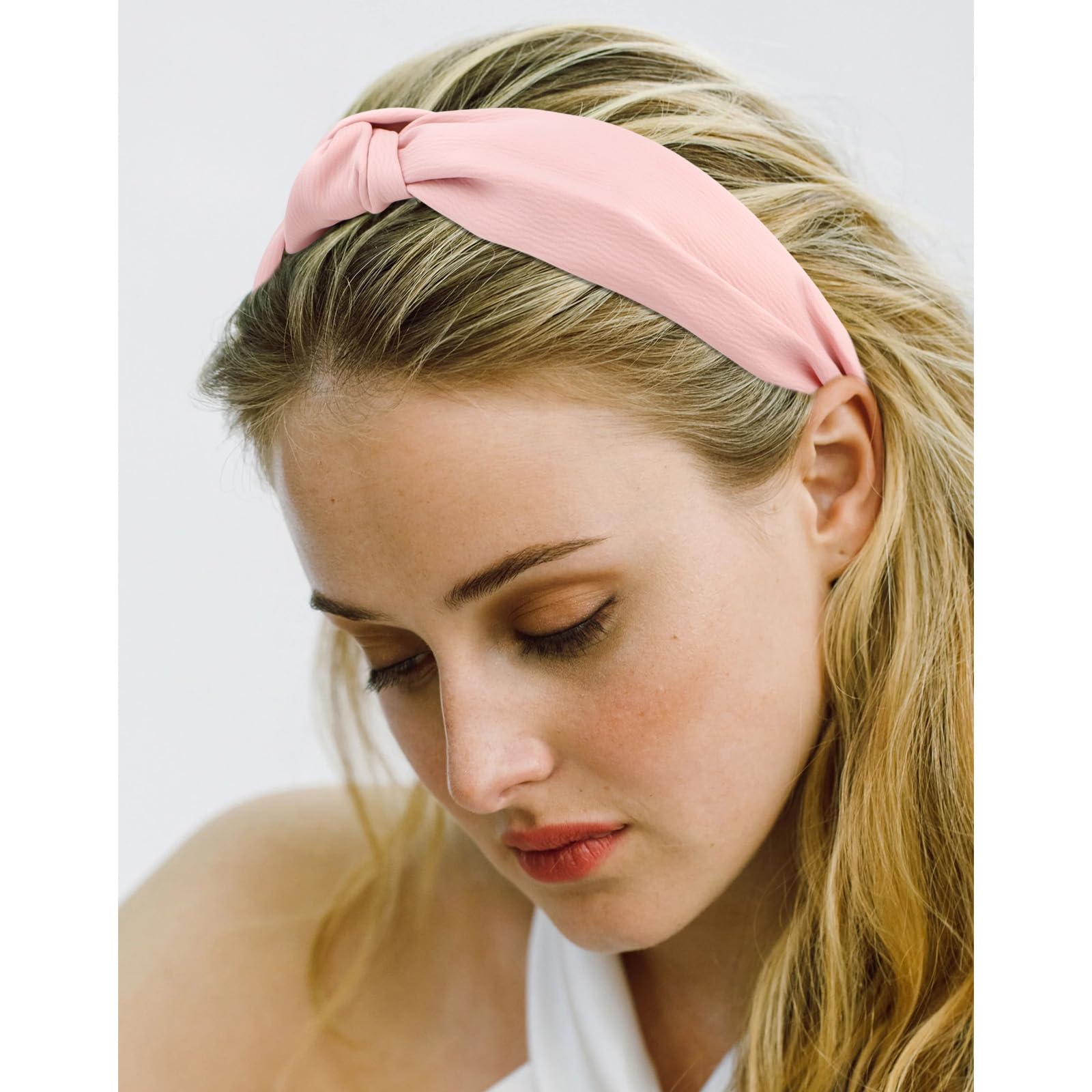 Velscrun 12 Pack Satin Headbands For Women Non Slip Wide Knotted Black White Headband Cute Boho Head Bands Silk Headbands Hair B