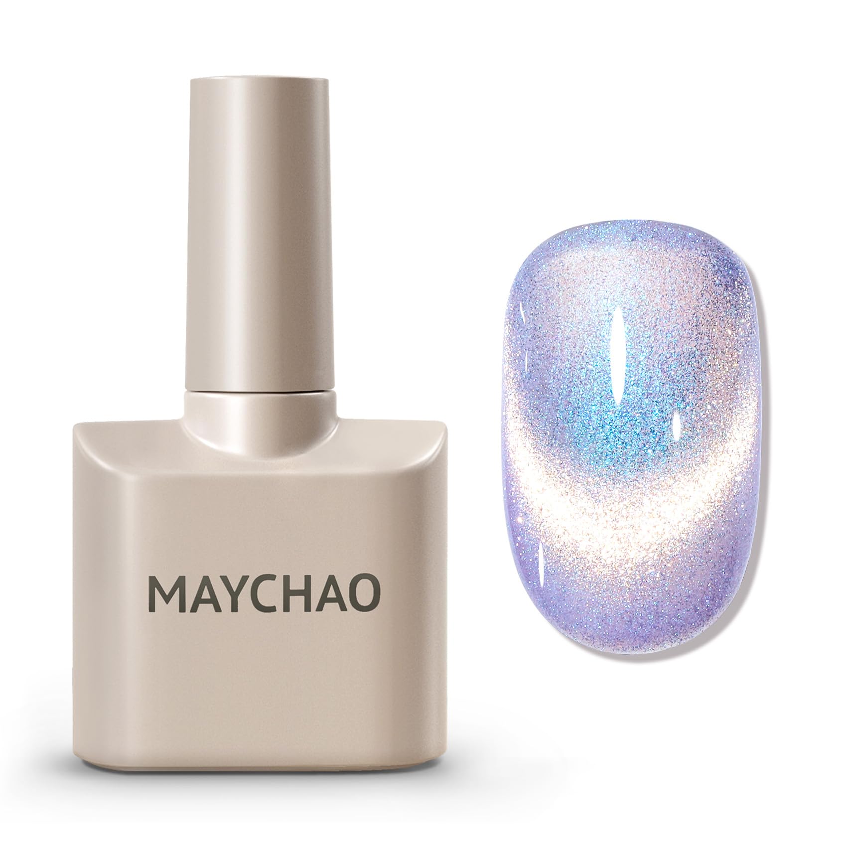 Maychao 15Ml Cat Eye Gel Nail Polish 1Pc Aurora Mermaid 04 Gel Polish With Magnet Soak Off Holographic Magnetic Nail Polish For