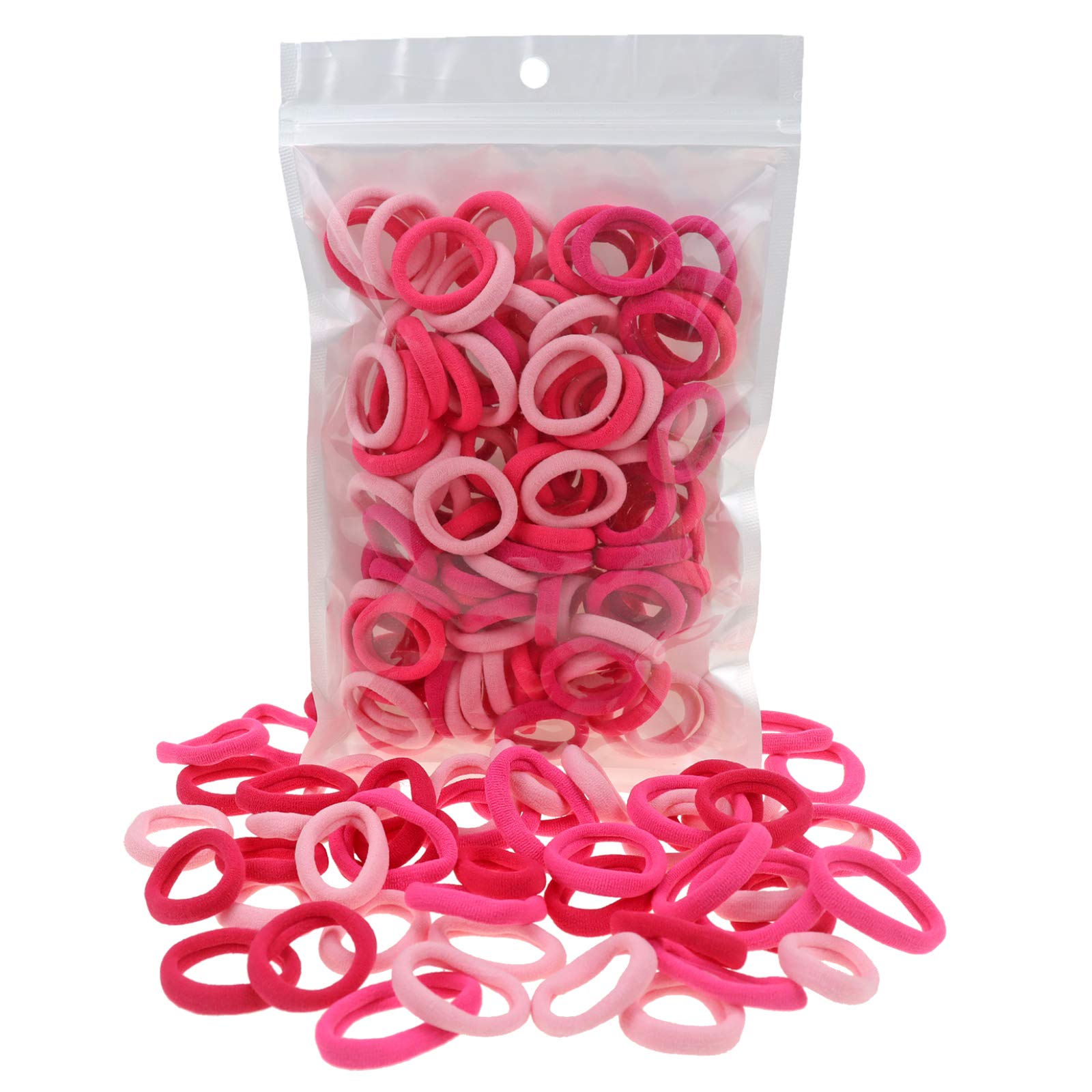 100 Pack Pink Color Nylon Elastics Hair Bands for Baby Girls ' Small Hair Ropes
