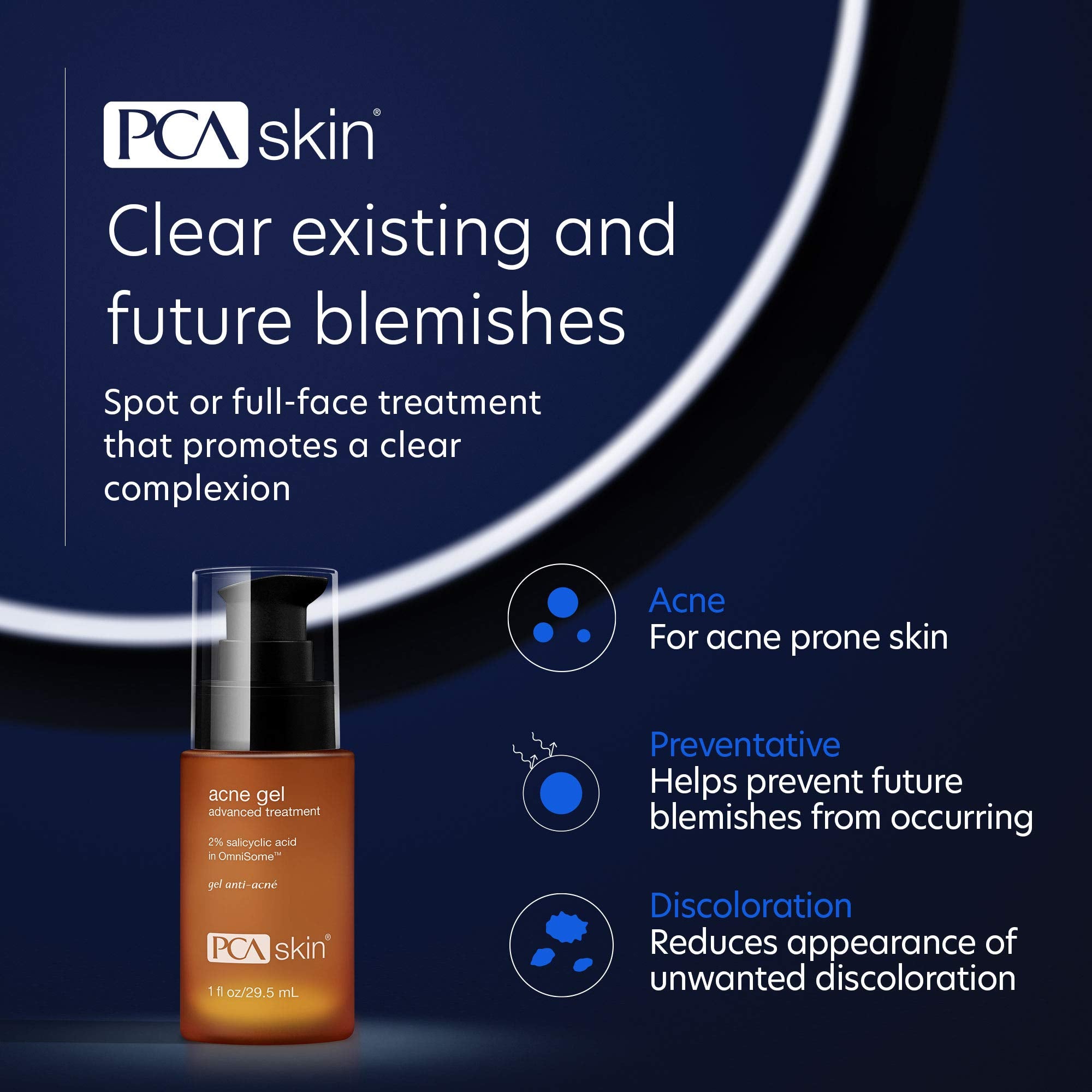 PCA SKIN Acne Gel - 2% Salicylic Acid Spot Treatment, Anti-Acne Serum, 1 fl oz Pump