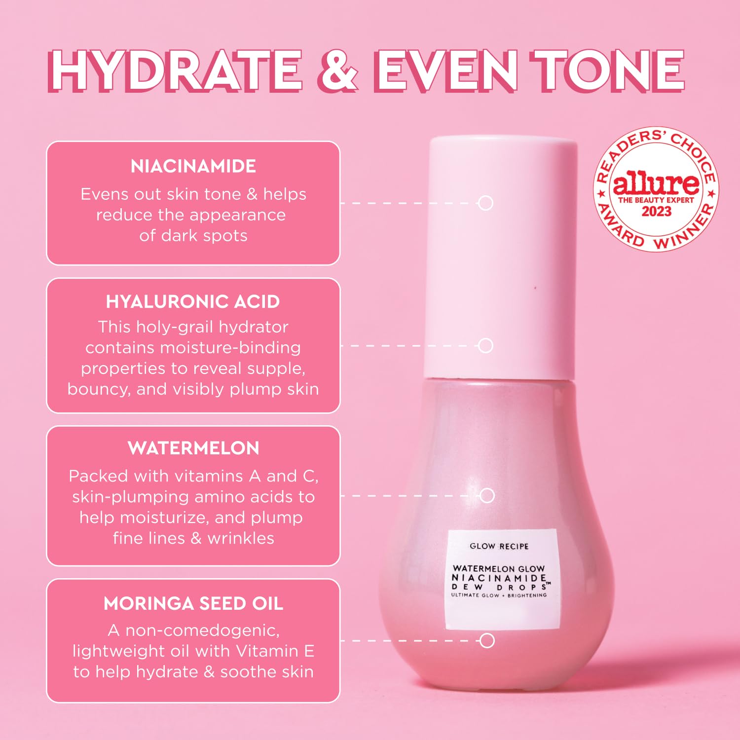 Glow Recipe Soothe, Glow & Bright Gift Set - Holiday Skincare Set With Niacinamide Dew Drops Face Serum + Avocado Ceramide Facia