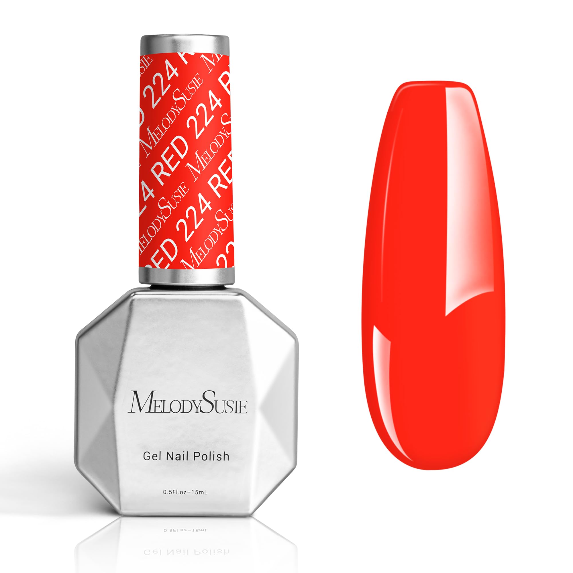MelodySusie Thick Neon Gel Nail Polish,Lively Organge Gel Polish Spring Summer Bright Orange Color 224, Soak Off UV LED Nail Lam