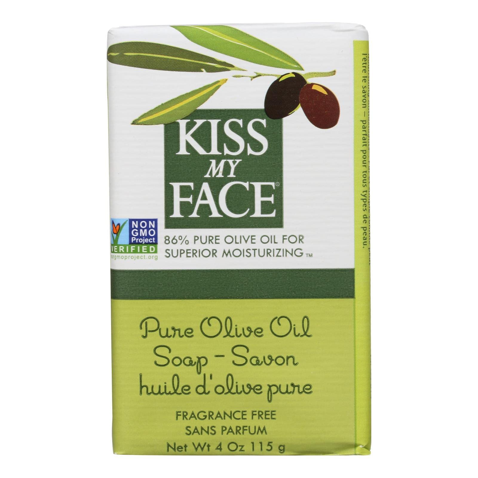 Kiss My Face Bar Soap Pure Olive Oil 4 Oz