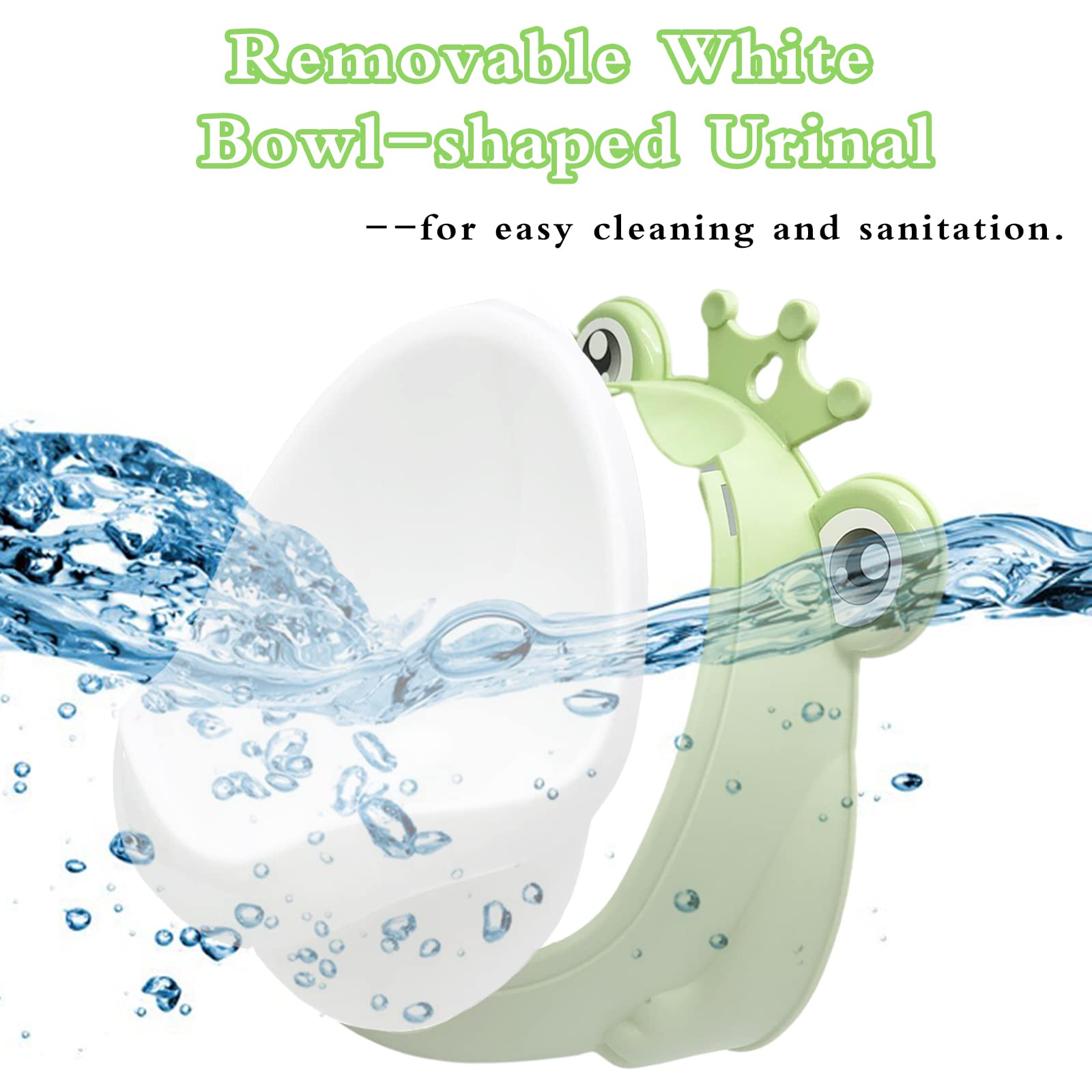 Frog Pee Training,Potty Training Urinal For Boys Kids Toddler Standing Urinal Wall-Mounted Toilet With Funny Aiming Target,Green