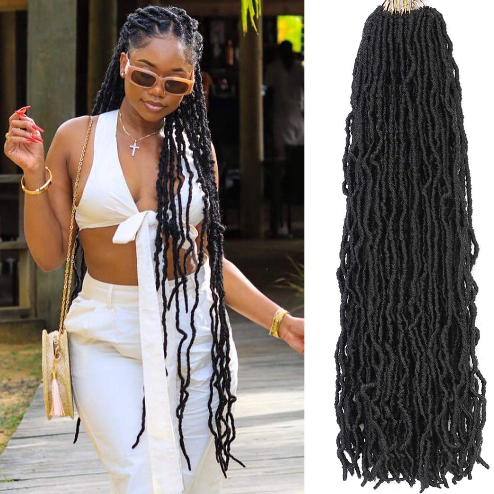 Faux Locs Crochet Hair Brown Soft Locs 30 Inch 7 Packs Long Crochet Locs Crochet Hair For Women Locs Natural Synthetic Pre loope