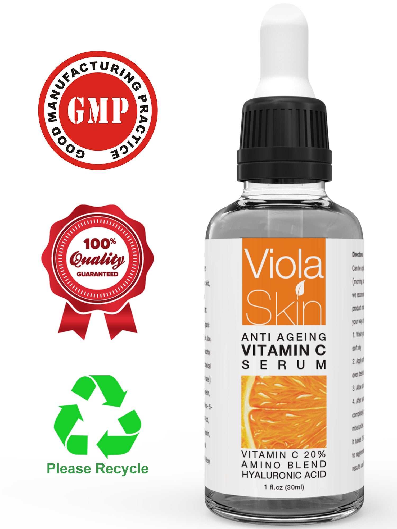 PREMIUM Vitamin c Serum For Face with Hyaluronic Acid Serum - Anti Ageing & Anti Wrinkle Serum - This Vegan Vitamin c Serum Will