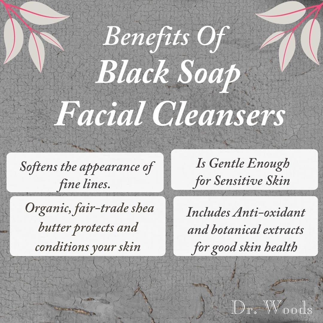 Dr. Woods Black Soap Liquid Facial Cleanser with Organic Shea Butter, 8 Ounce (Pack of 2)