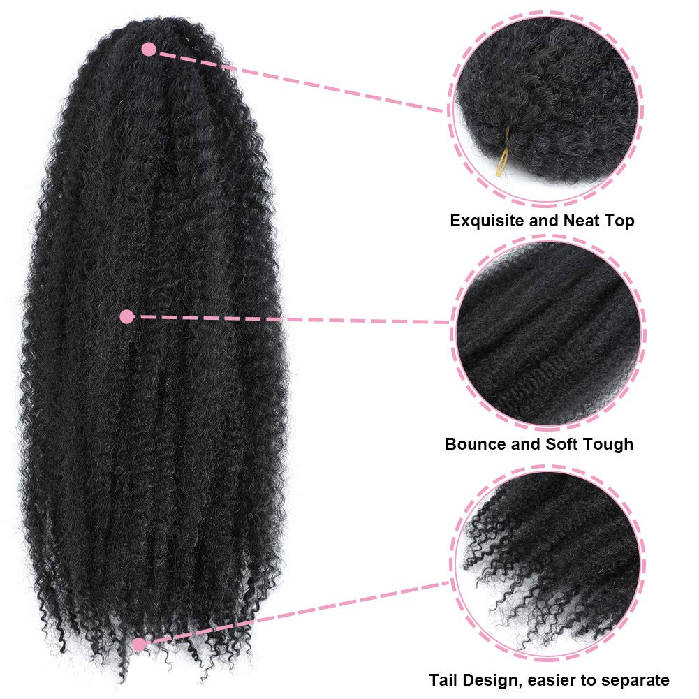 Dansama Marley Hair 24 Inch Marley Twist Braiding Hair Fluffy Marley Hair For Faux Locs Curly Braiding Hair Extensions (24 Inch