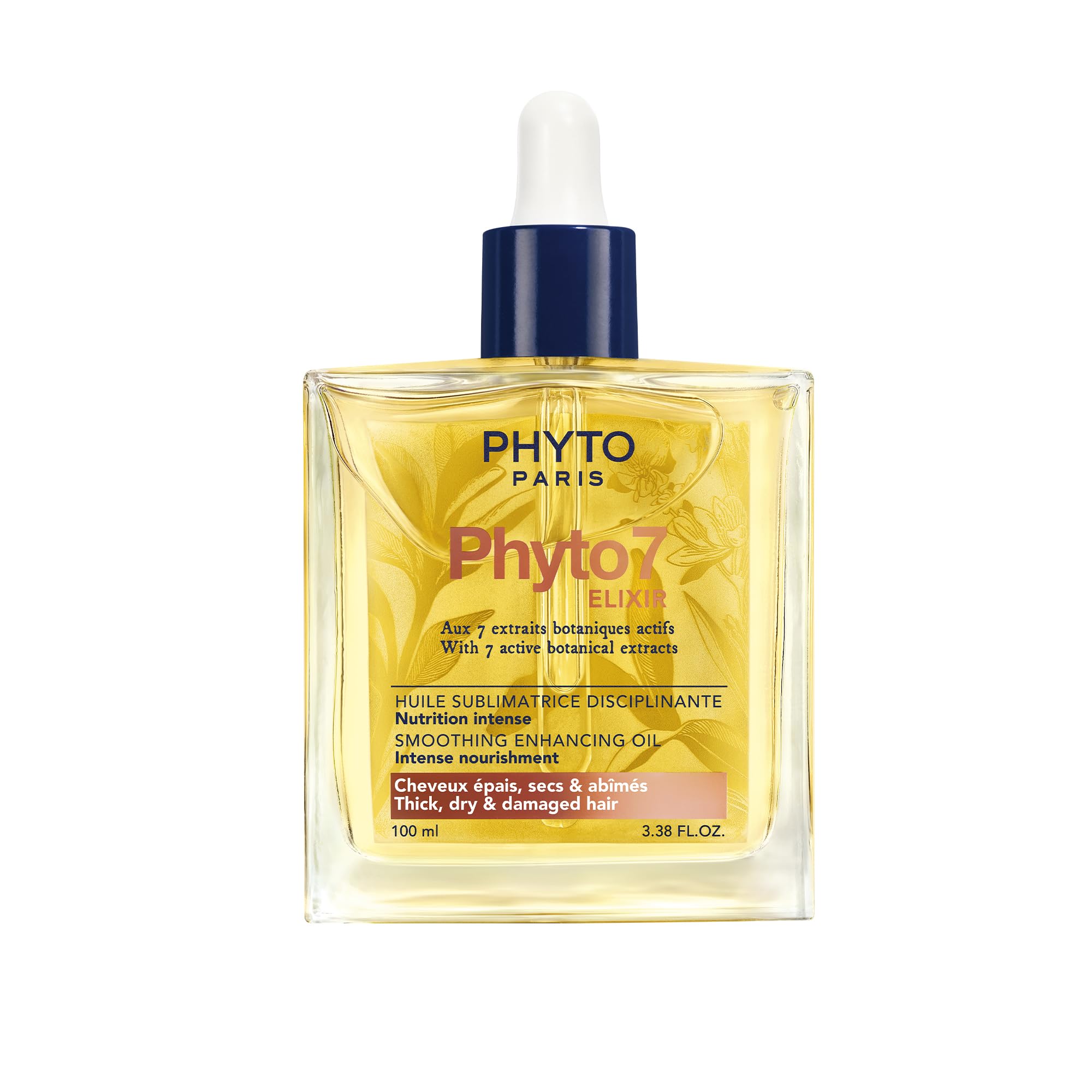 PHYTO Paris 7 Elixir - Disciplining Enhancing Oil 100 ml - Thick, Dry & Damaged Hair Oil - Multi-Use Care: Intense Nutrition, Di