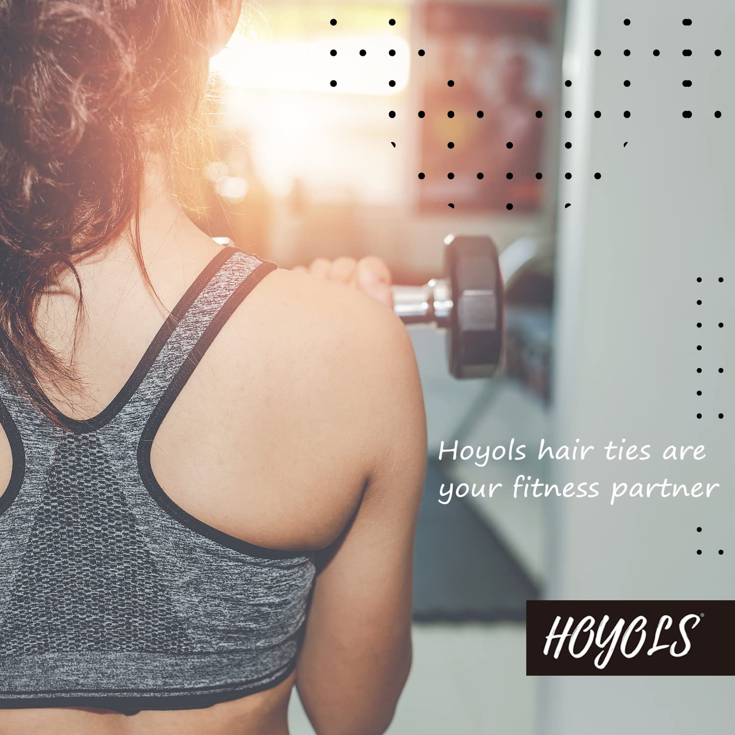 HOYOLS Large Black Hair Ties for Thick Hair, Soft Strong Ponytail Holder Seamless Hair Bands Cotton No Damage Scrunchies for Wom