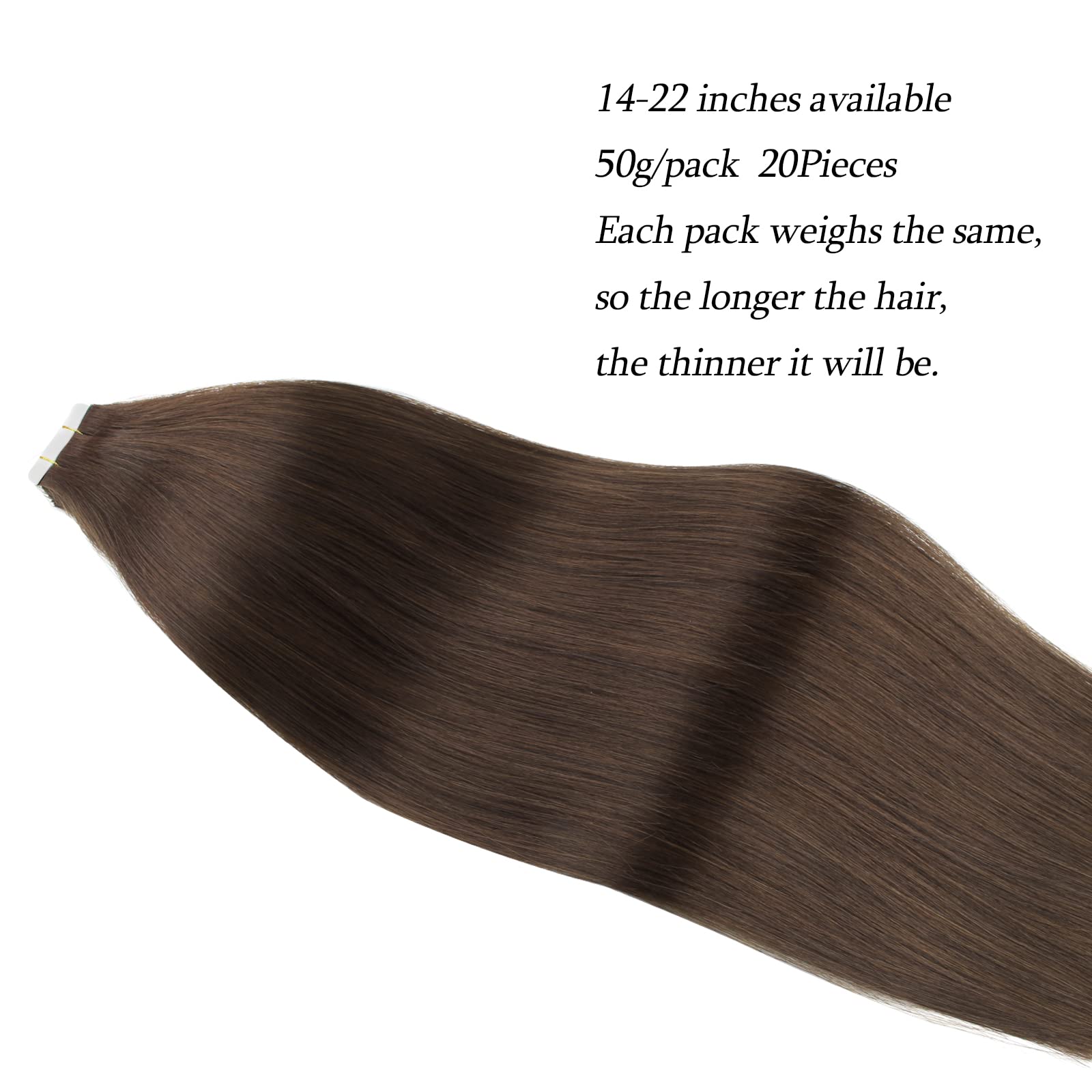 Abh Amazingbeauty Tape In Hair Extensions Human Hair Semi-Permanent Tape Attached Real Remy Human Hair Extensions Tape In 50G 20