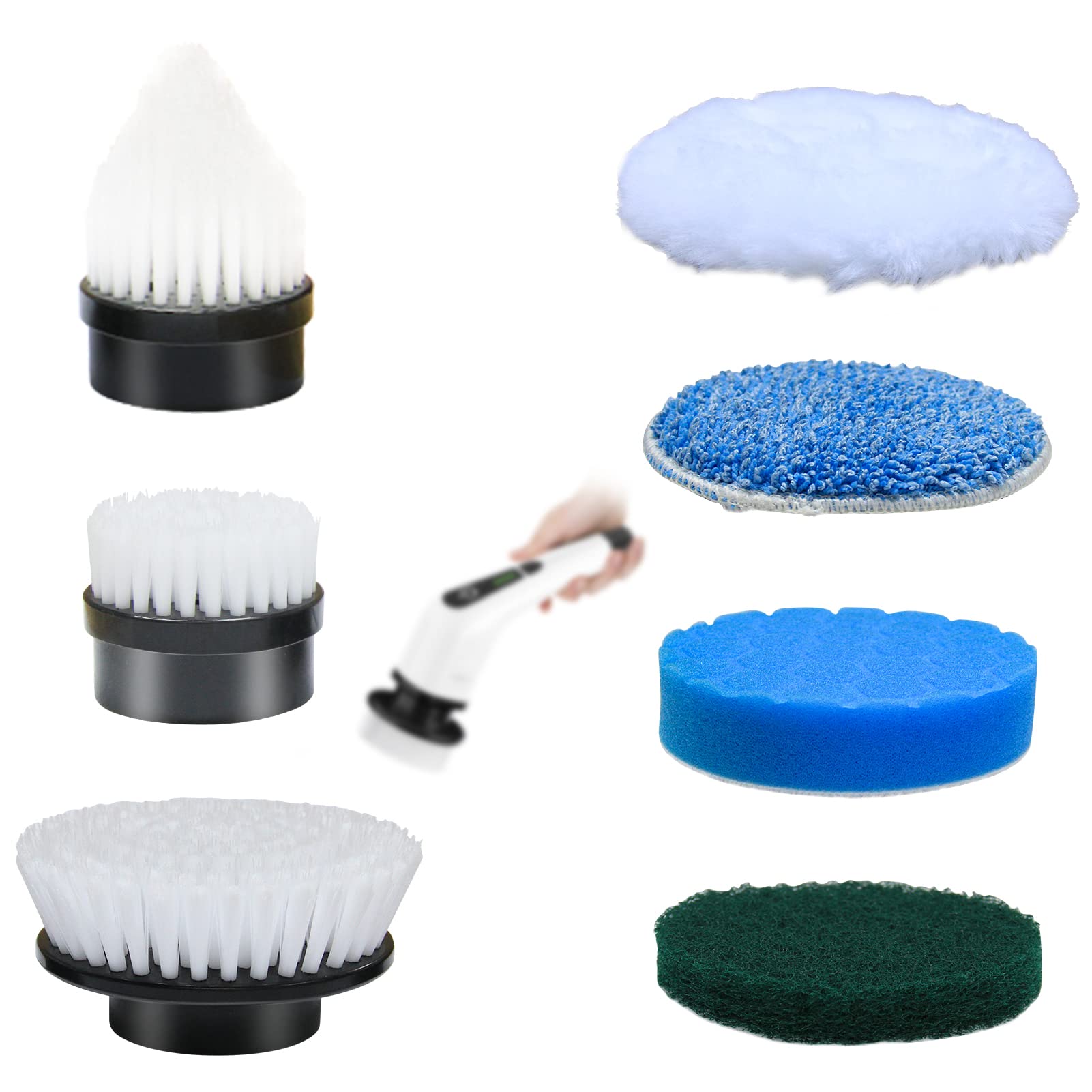 Leebein Electric Spin Scrubber Replacement Brush Heads, 7pcs Extra Brush Accessories Kit for All Brands of OEM ANS8050 & ANS80