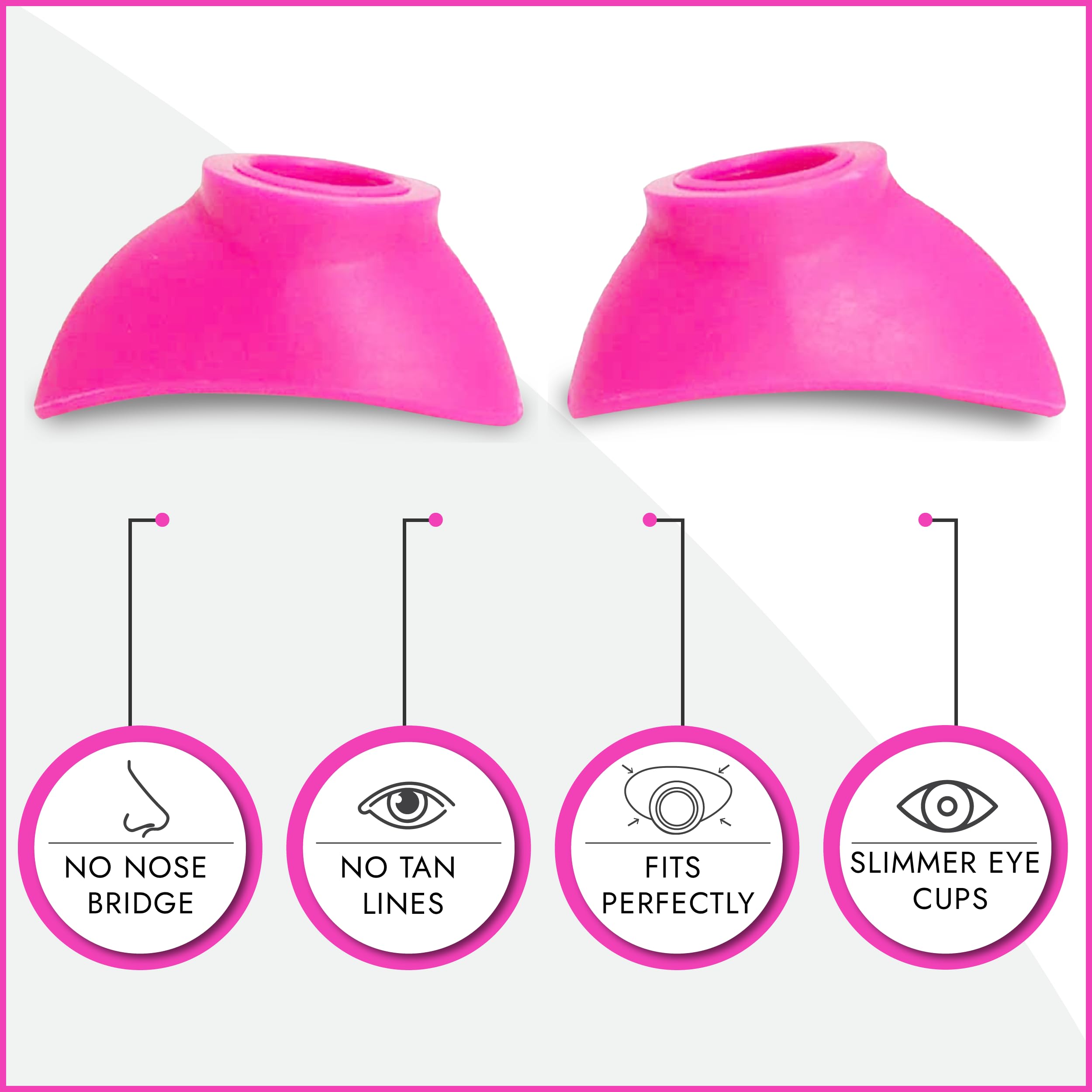 Super Sunnies Slim Flex UV Eye Protection Tanning Goggles, FDA Compliant, Pink, 1 Count, Model SSPS