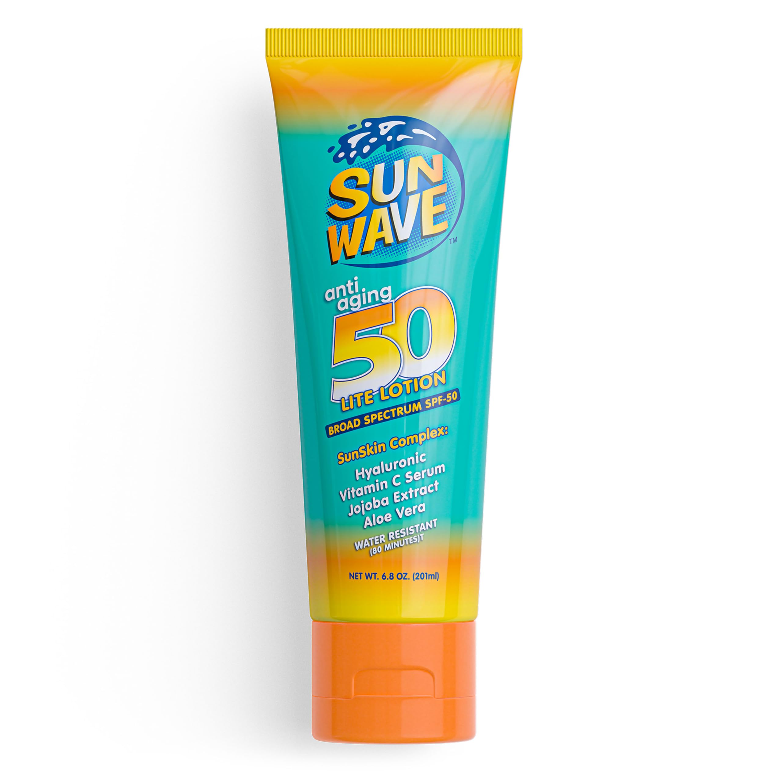 Sun Wave AntiAging Lite Lotion SPF 50 | SunSkin Complex w/Hyaluronic Acid, Vitamin C, Jojoba & Aloe | Broad Spectrum UVA/UVB | 