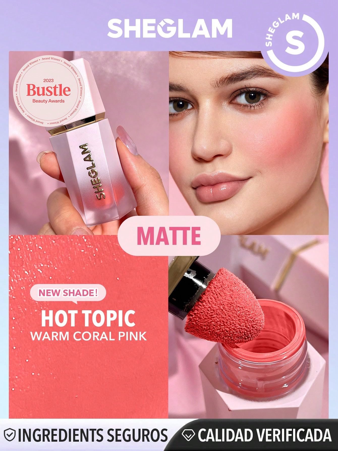 Sheglam Makeup - Color Bloom Liquid Blush Matte Finish - Long-Wearing Waterproof Gel-Cream Blush With Sponge Tip Applicator (Hot
