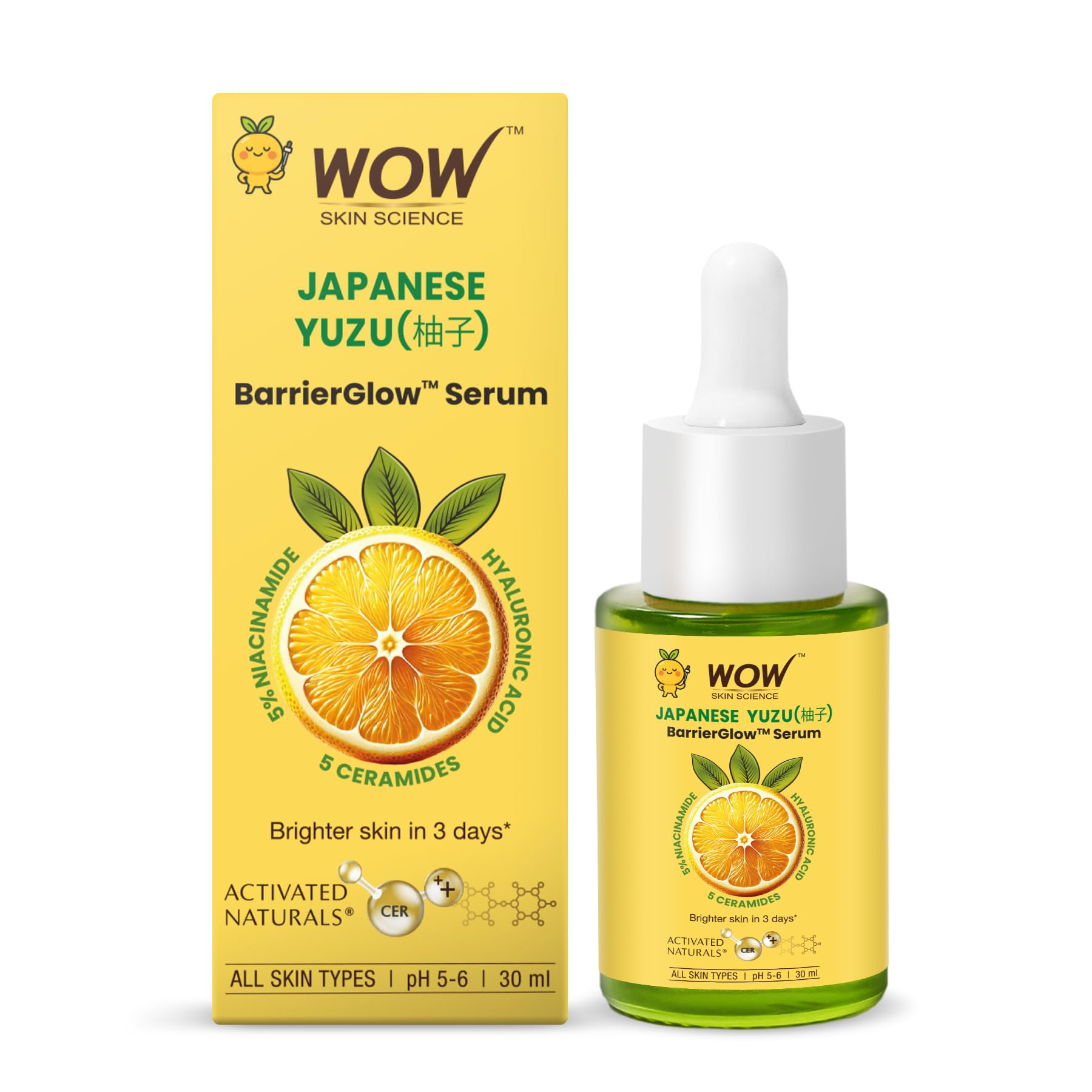 Wow Skin Science Vitamin C Serum | Face Serum With Niacinamide | Japanese Yuzu Barrierglow | 10% Sodium Ascorbyl Phosphate, 5 Ce