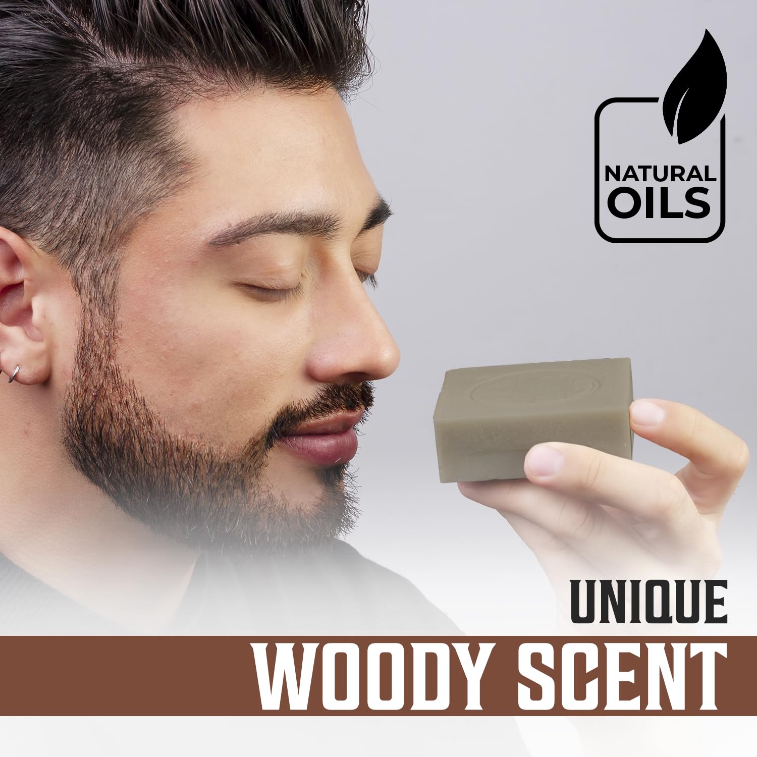 Viking Revolution Sandalwood Natural Soap for Men - Mens Soap Bar with Essential Oils Cold Pressed Bar Soap for Men - Nourishing