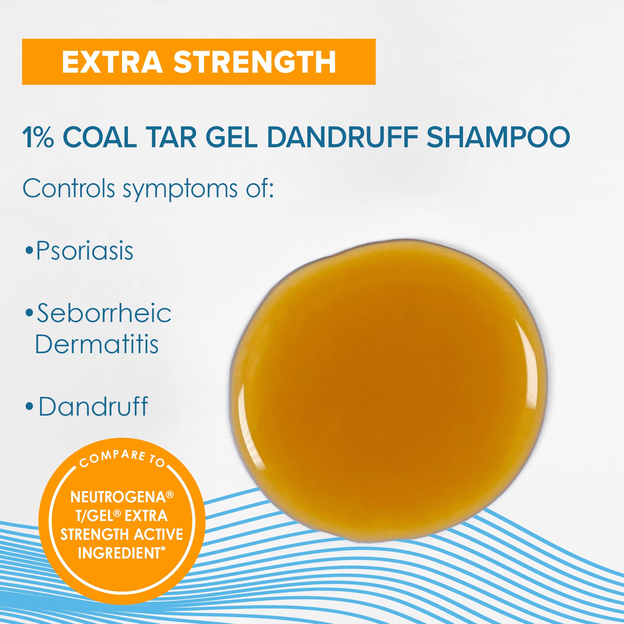 True+Real Therapeutic Tar Gel Anti-Dandruff Shampoo 1% Coal Tar, 6 Ounce, Brown - Effective Dandruff Relief for Scalp Care