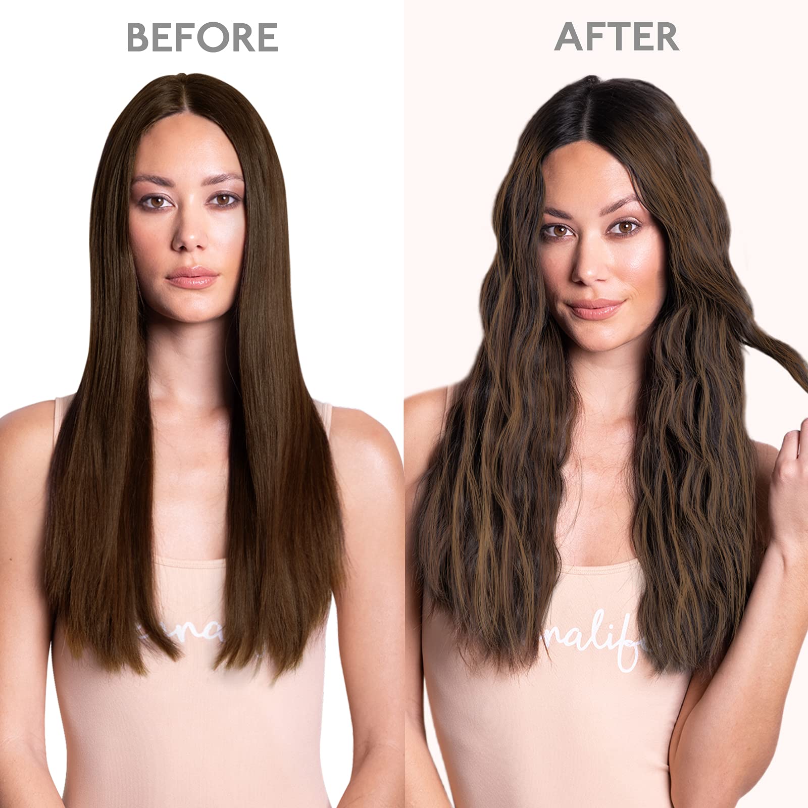Wennalife Wire Hair Extensions (Increase 50% Lifespan) Real Human Hair 14 Inch 105G Balayage Dark Brown To Chestnut Brown Remy R