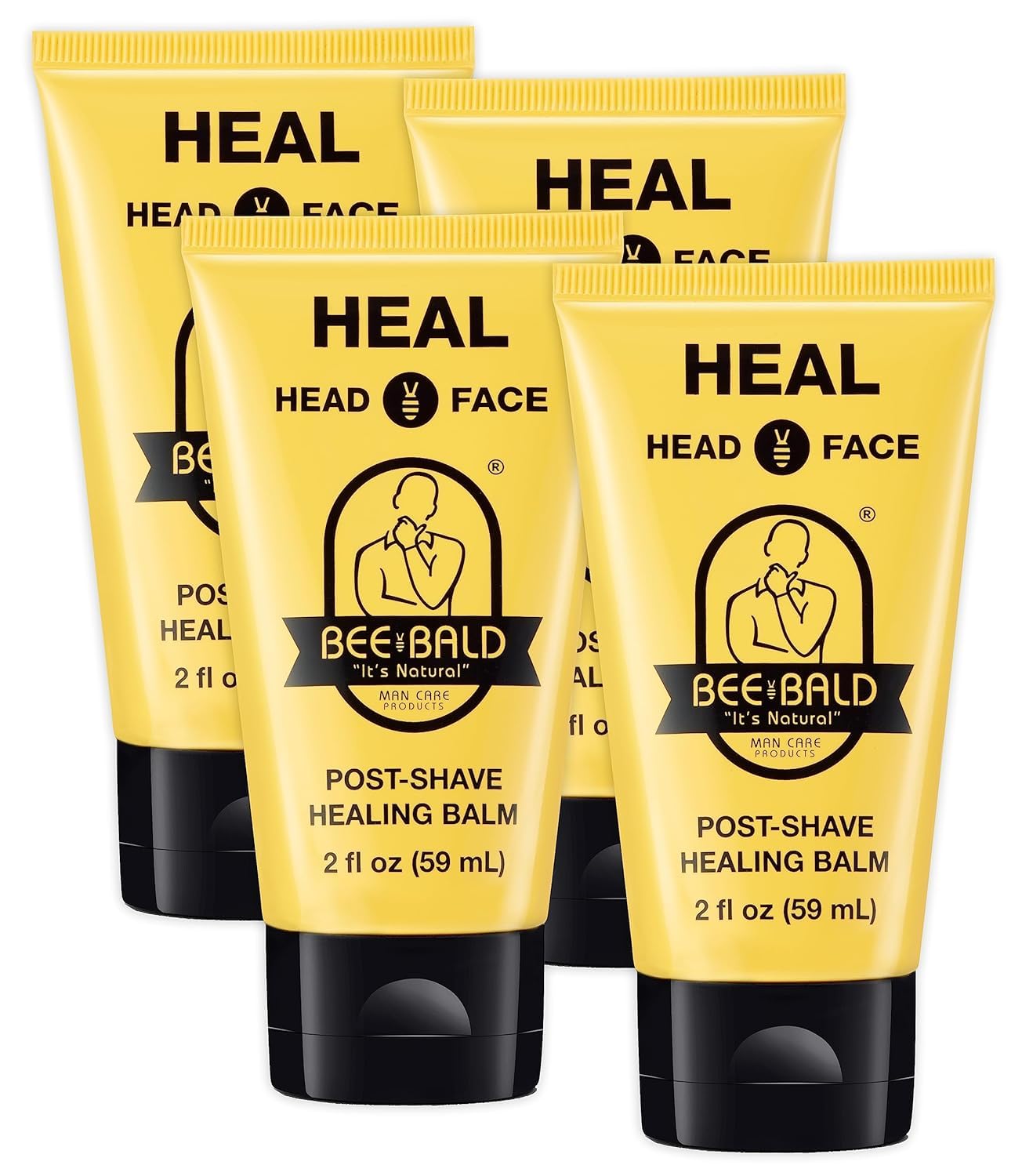 Bee Bald HEAL Aftershave for Men Healing Balm, Immediately Calms & Soothes Damaged Skin, Treats Bumps, Redness, Razor Burn & Oth