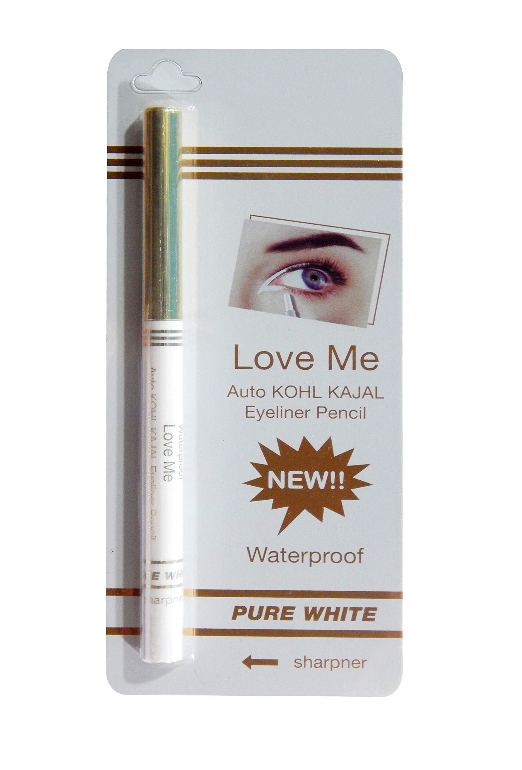 Vars ; London White Auto Kohl Kajal | Waterproof LongLasting Smudge Proof | Pure White Eye Kajal