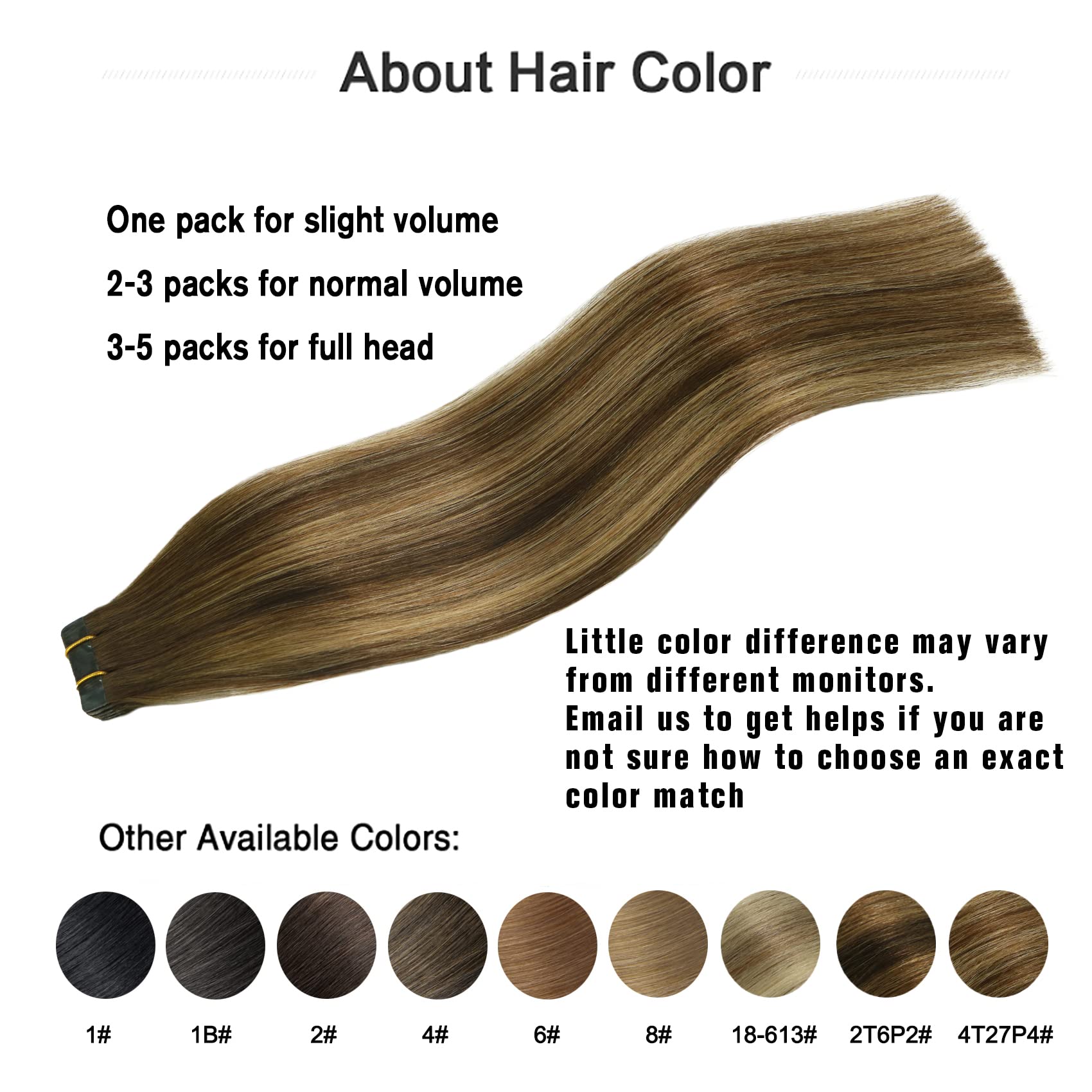 Tape in Hair Extensions 4T27P4 Chocolate Brown To Dark Blonde 100% Remy Human Hair Extensions Silky Straight for Fashion Women 2