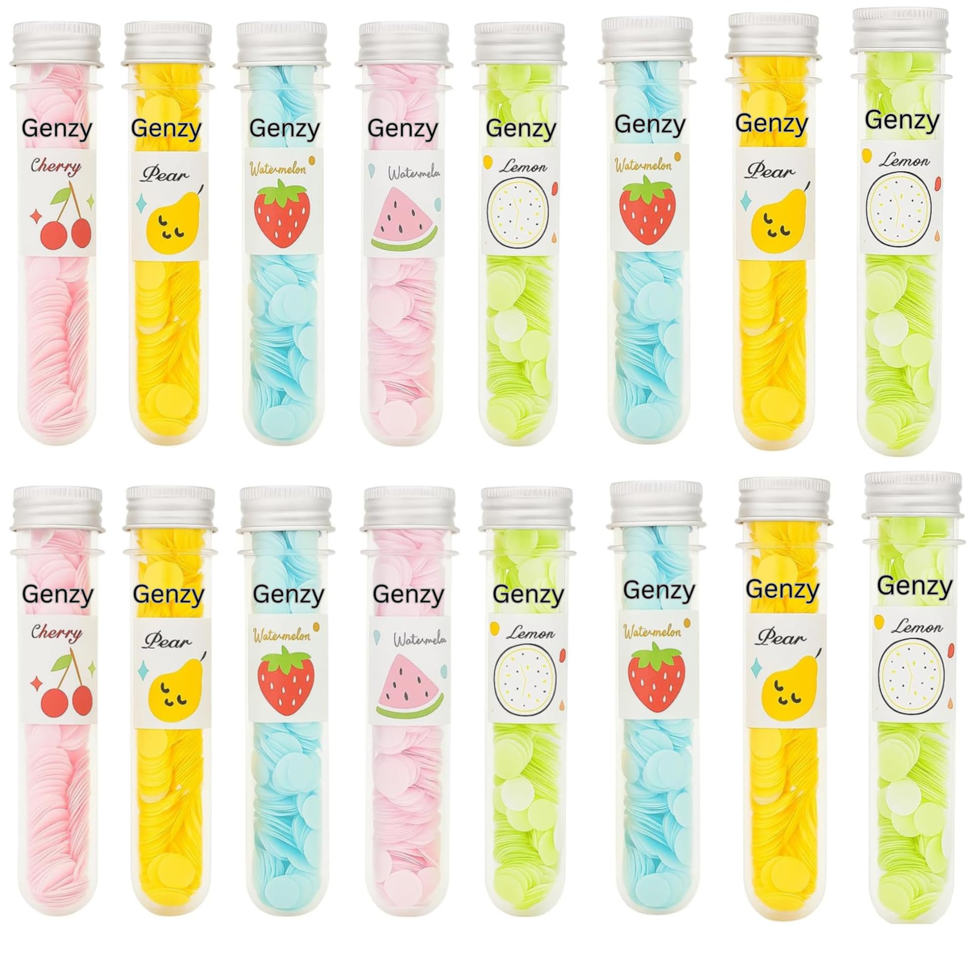 Genzy 16 Tubes Travel Paper Soap Set | Mixed Fragrance Flower Design Bottles | Portable Disposable Hand Wash Sheets For Men, Wom