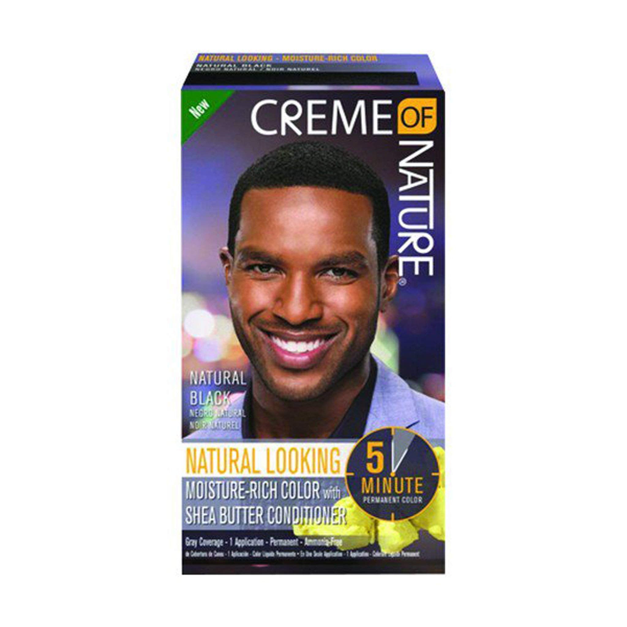Creme of Nature Moisture-Rich Color Conditioner, Natural Black, 1 Fl Oz, for Natural Looking Hair Color with Shea Butter