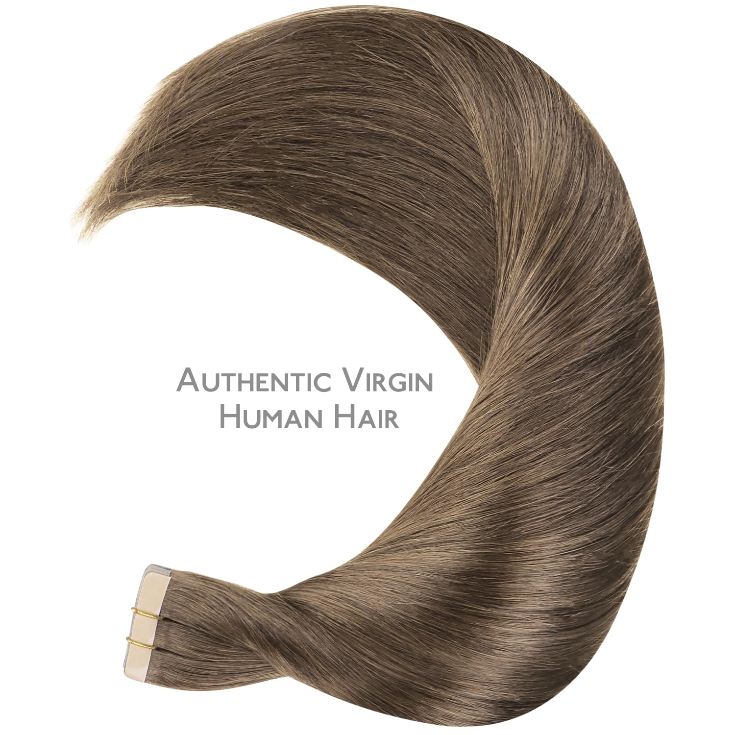 Wennalife Tape In Hair Extensions Human Hair, 20Pcs 50G 16 Inch Light Ash Brown Remy Hair Extensions Straight Human Hair Tape In