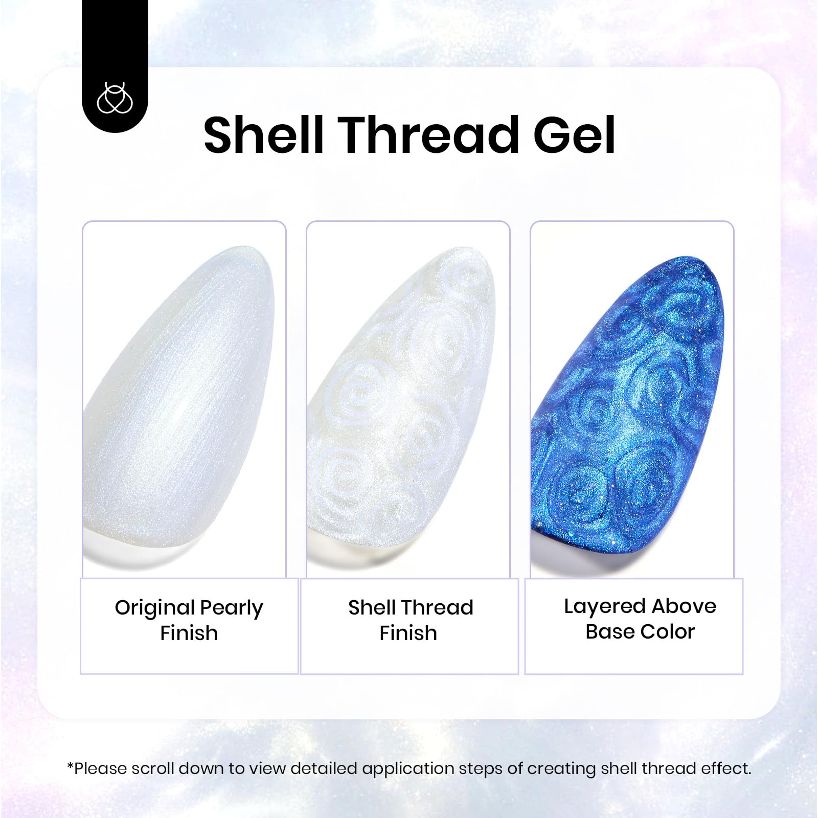 Beetles Pearl Gel Nail Polish, 1 Pcs 15Ml Pearl White Glitter Blue Gel Polish Soak Off Shimmer Nail Art Crystal Snowflakes Manic