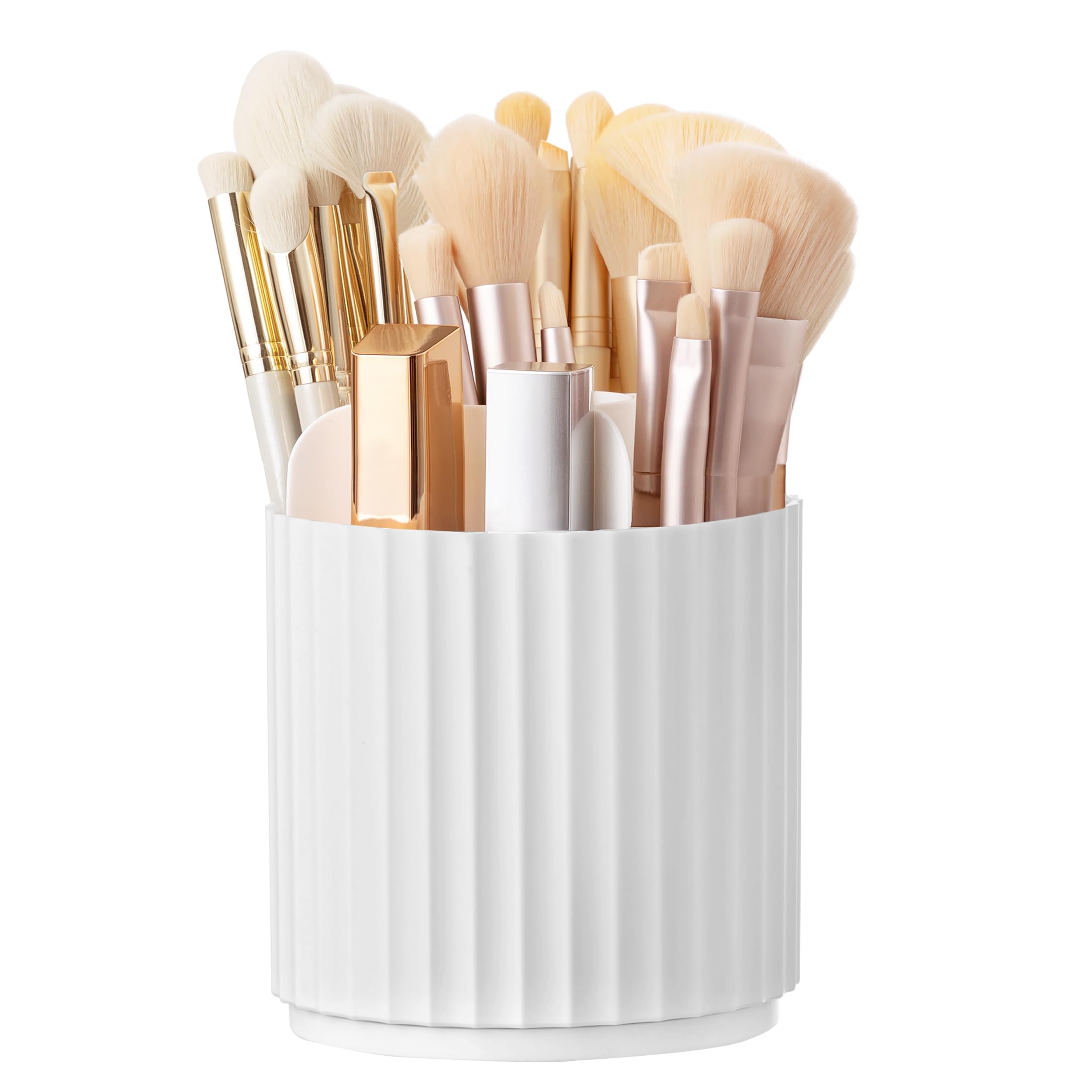 Hblife Makeup Brush Holder 360 Rotating Makeup Brush Organizer With Cover Cosmetic Organizer Dustproof Makeup Brushes Container