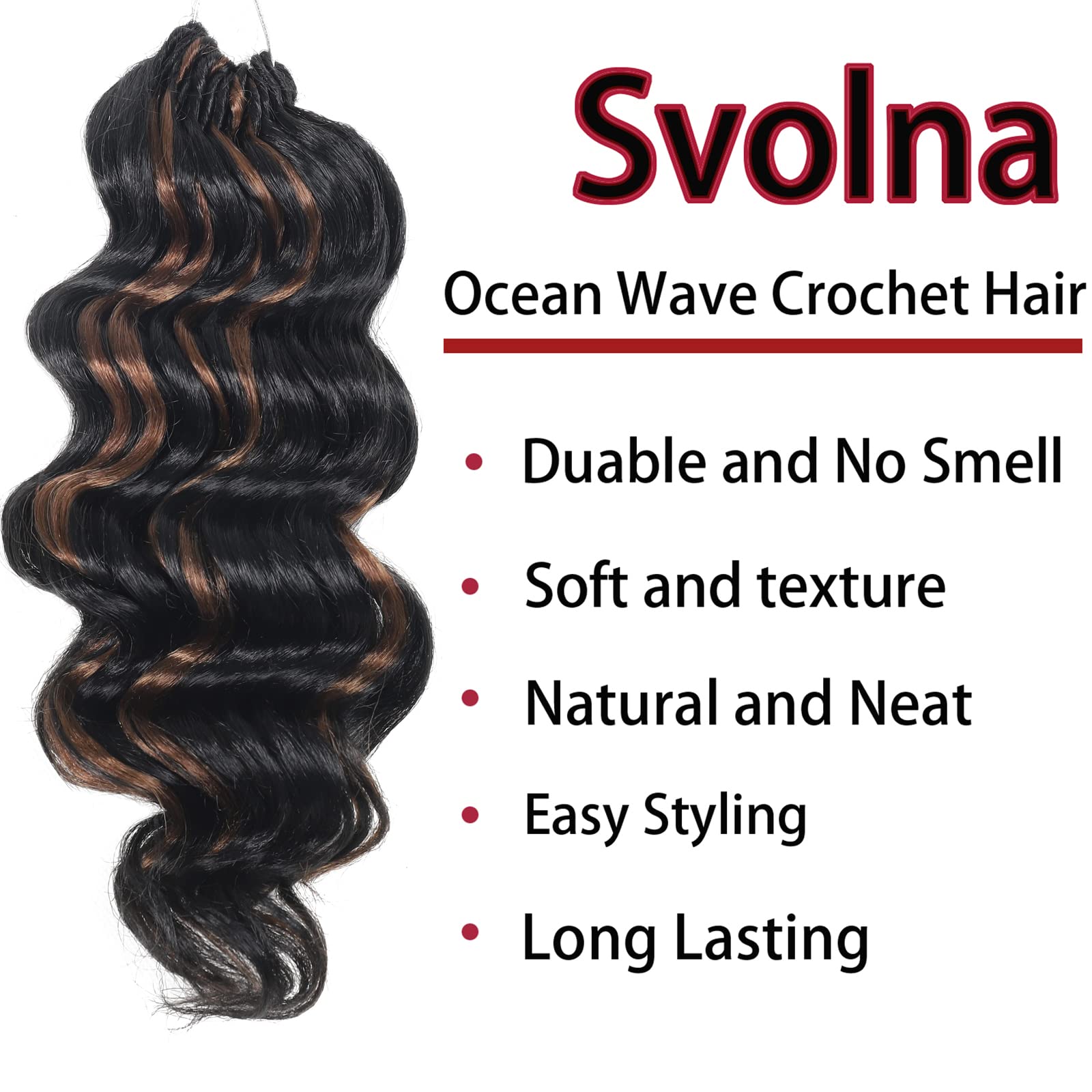 126 Strands Ocean Wave Crochet Hair Pre Looped 9 Inch 7 Packs Deep Wave Short Water Wave Wavy Crochet Hair Curly Braiding Hair C