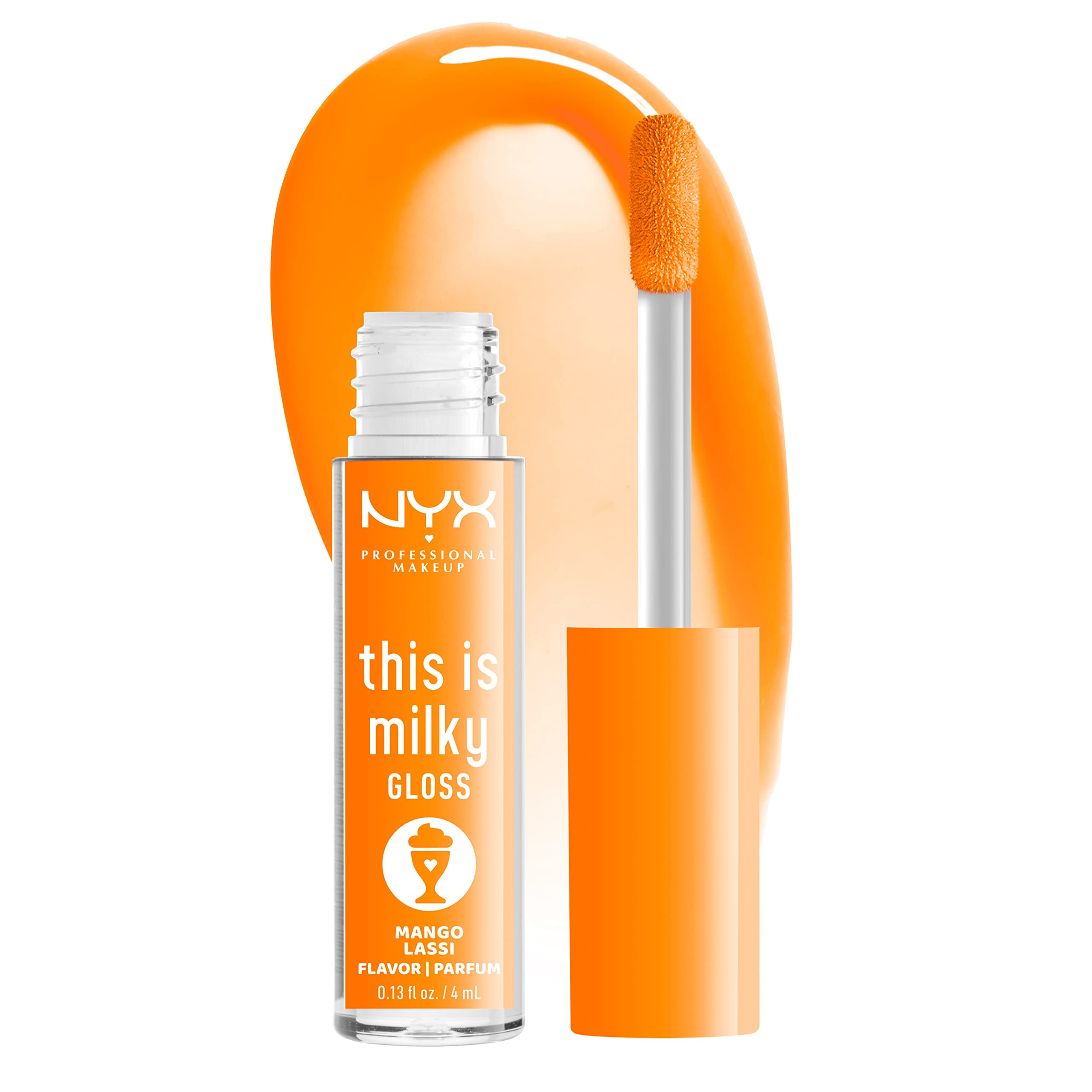 NYX PROFESSIONAL MAKEUP This Is Milky Gloss, Lip Gloss with 12 Hour Hydration, Vegan  Mango Lassi (Orange Cream)