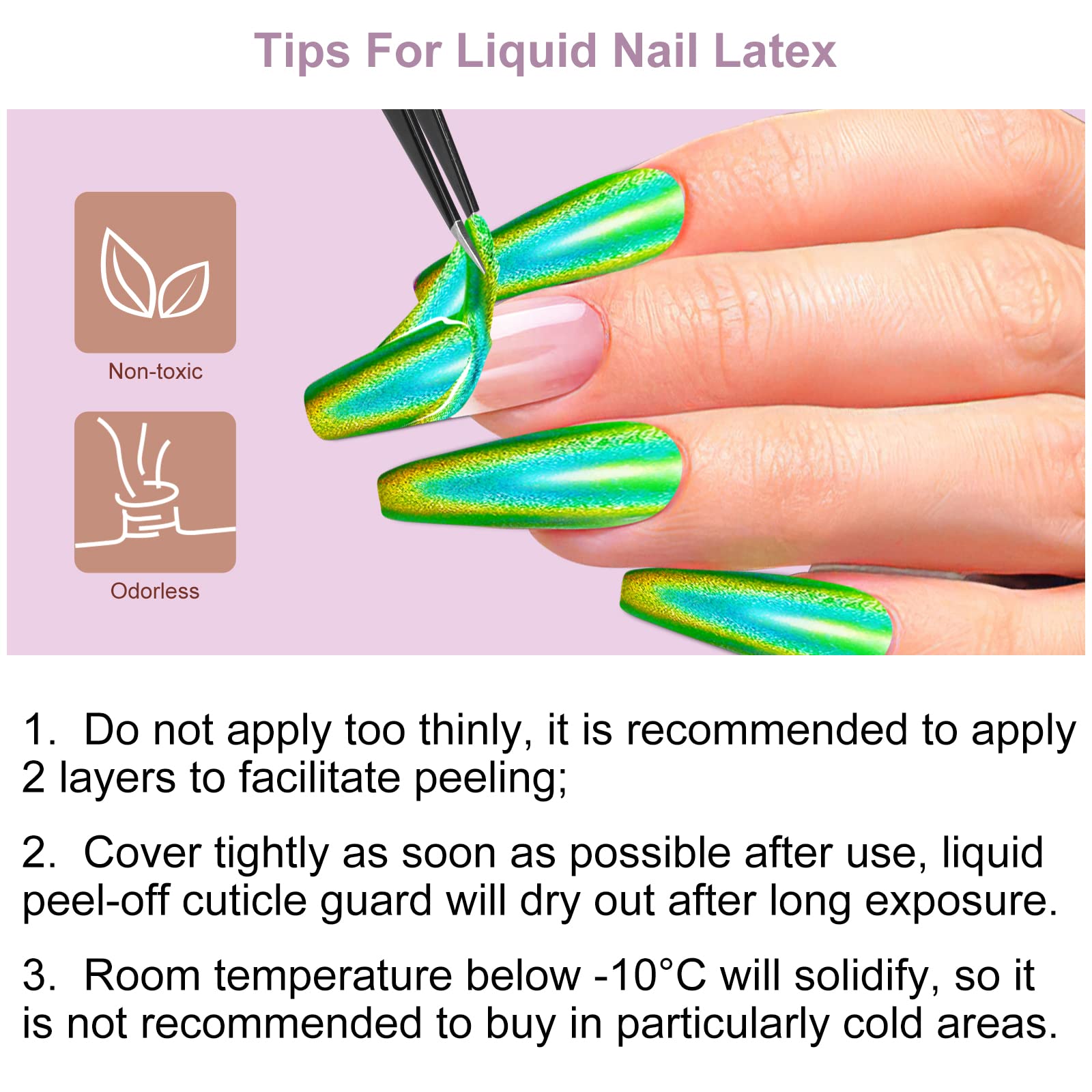 Liquid Latex For Nails - 30Ml Upgraded Antifreeze Fast Drying Latex Tape Peel Off Cuticle Guard, Stocking Stuffers Gifts For Wom