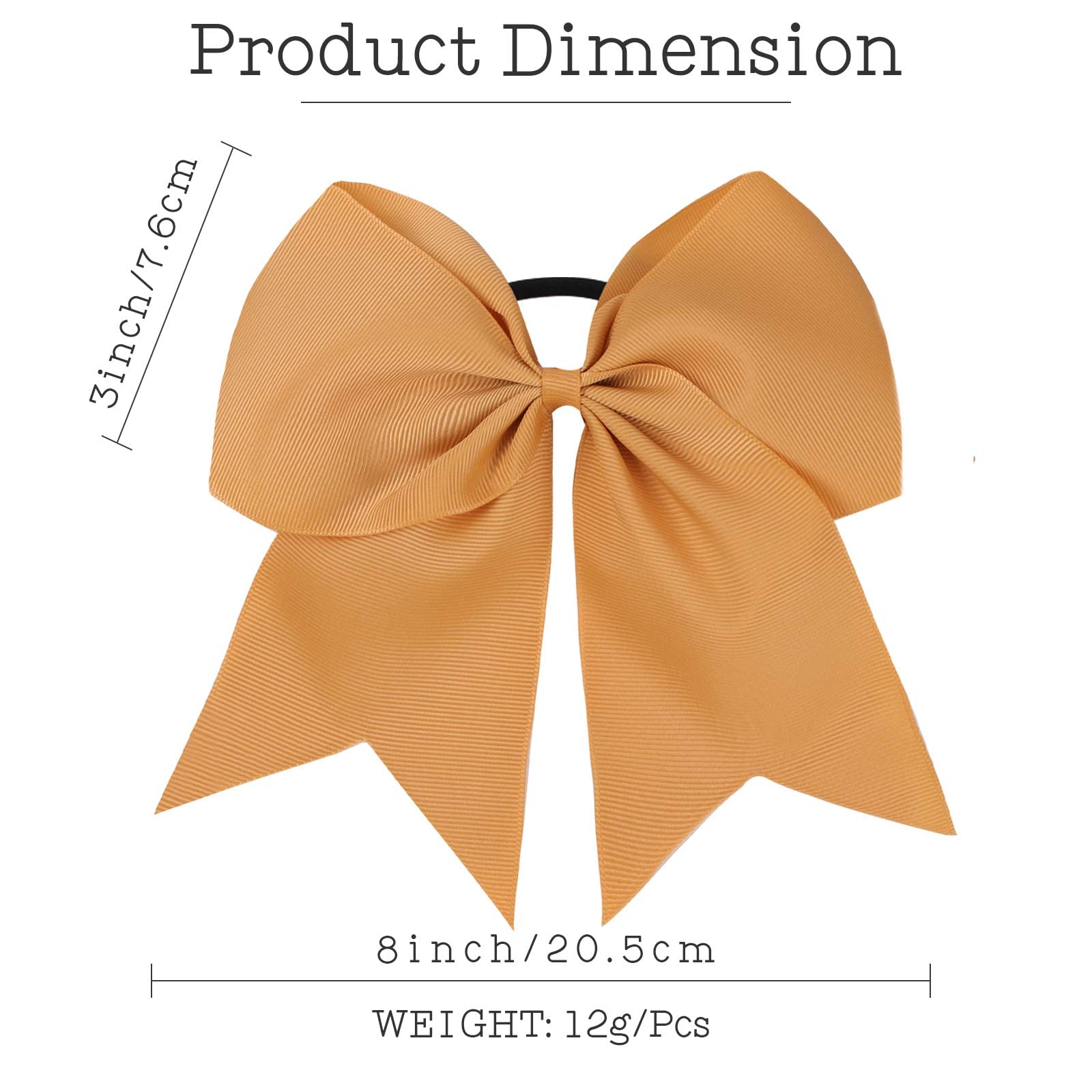 16Pcs 8'' Large Cheer Hair Bows Ponytail Holder Elastic Band Handmade For Cheerleading Teen Girls College Sports (16 Pcs) (Multi