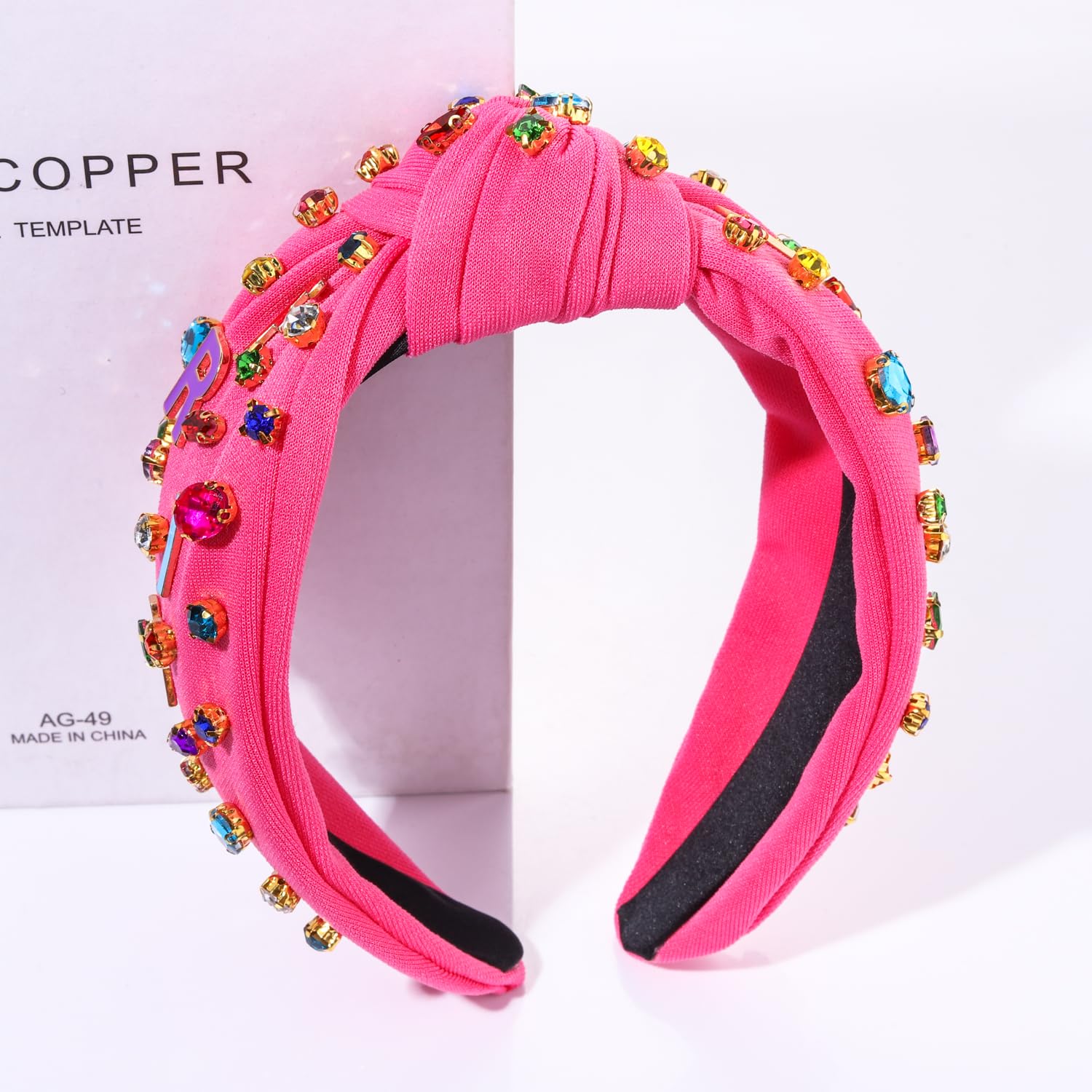 Heidkrueger Teacher Headband For Women Back To School Headband Friyay Happy Friday Hairband Colorful Crystal Embellished Knot He