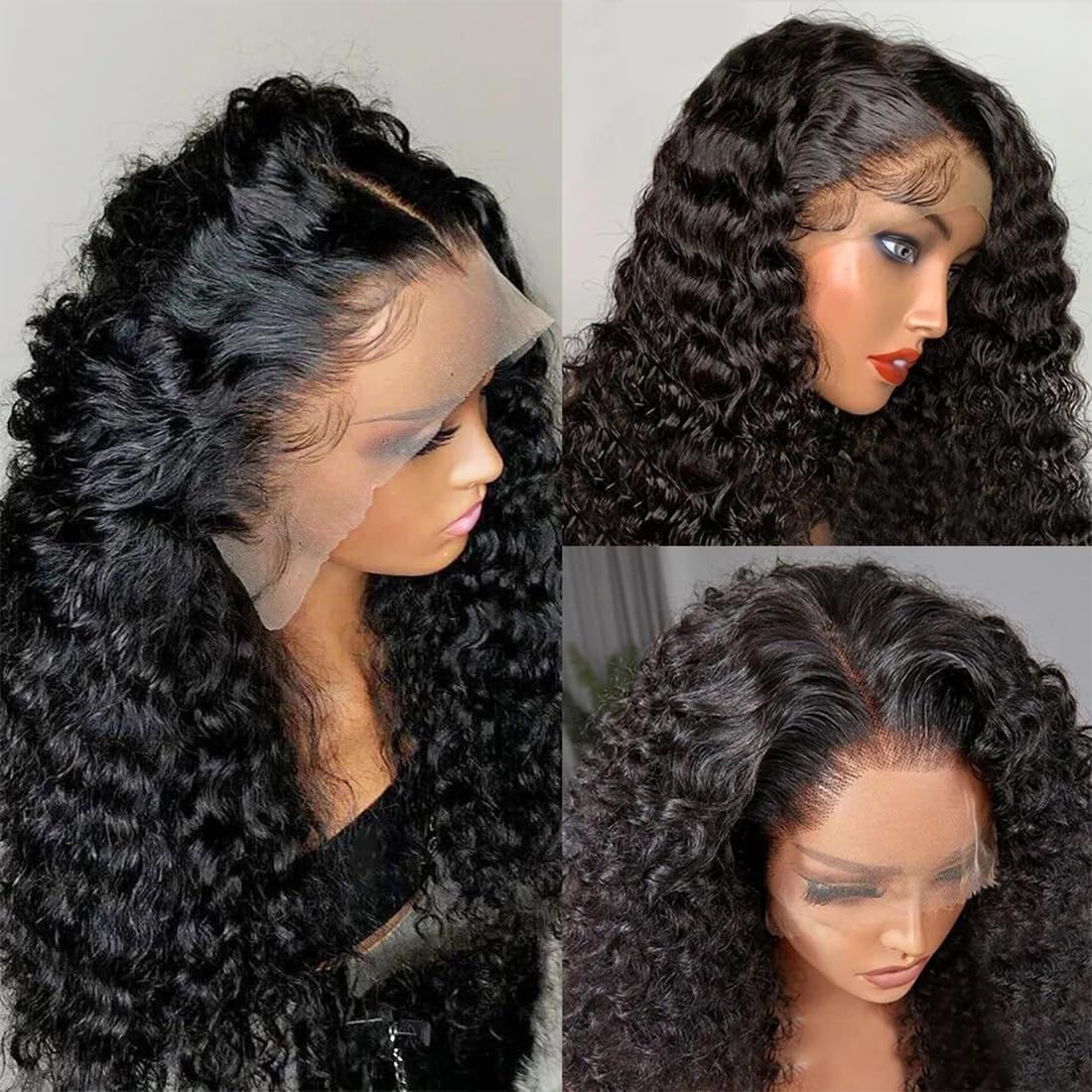 13X6 Lace Front Wigs Human Hair Pre Plucked 250% Density Water Wave Human Hair Wigs Hd Transparent Curly Lace Frontal Wet And Wa