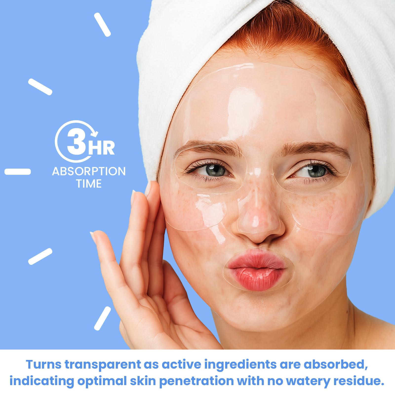 BLOOMORA Hyaluronic Acid & Collagen Face Mask Overnight, Hydrogel Hydrating Facial Mask, Moisturizing & Tightening Low Molecular