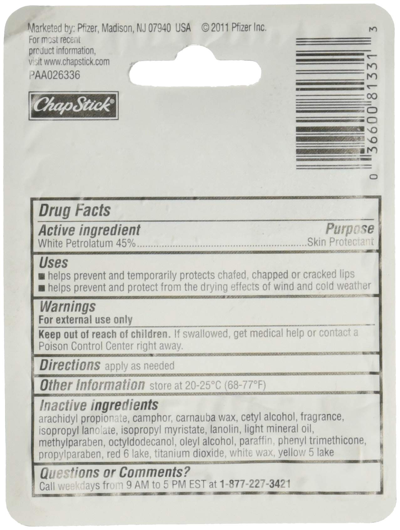 ChapStick Classic (1 Box of 12 Sticks, 12 Total Sticks, Original Flavor) Skin Protectant Flavored Lip Balm Tube, 0.15 Ounce Each