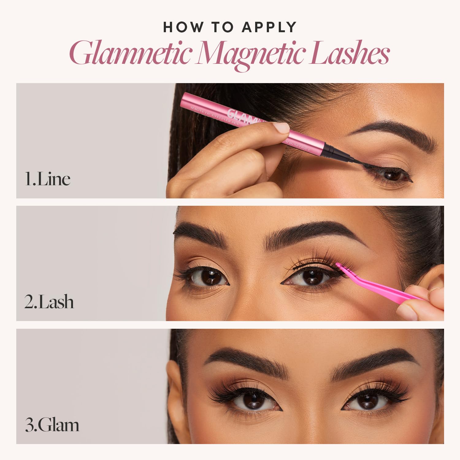 Glamnetic Magnetic Eyelashes - Verified | Long Magnetic Lashes, 60 Wears Reusable Volume Faux Mink Lashes, Dramatic Cat Eye - 1