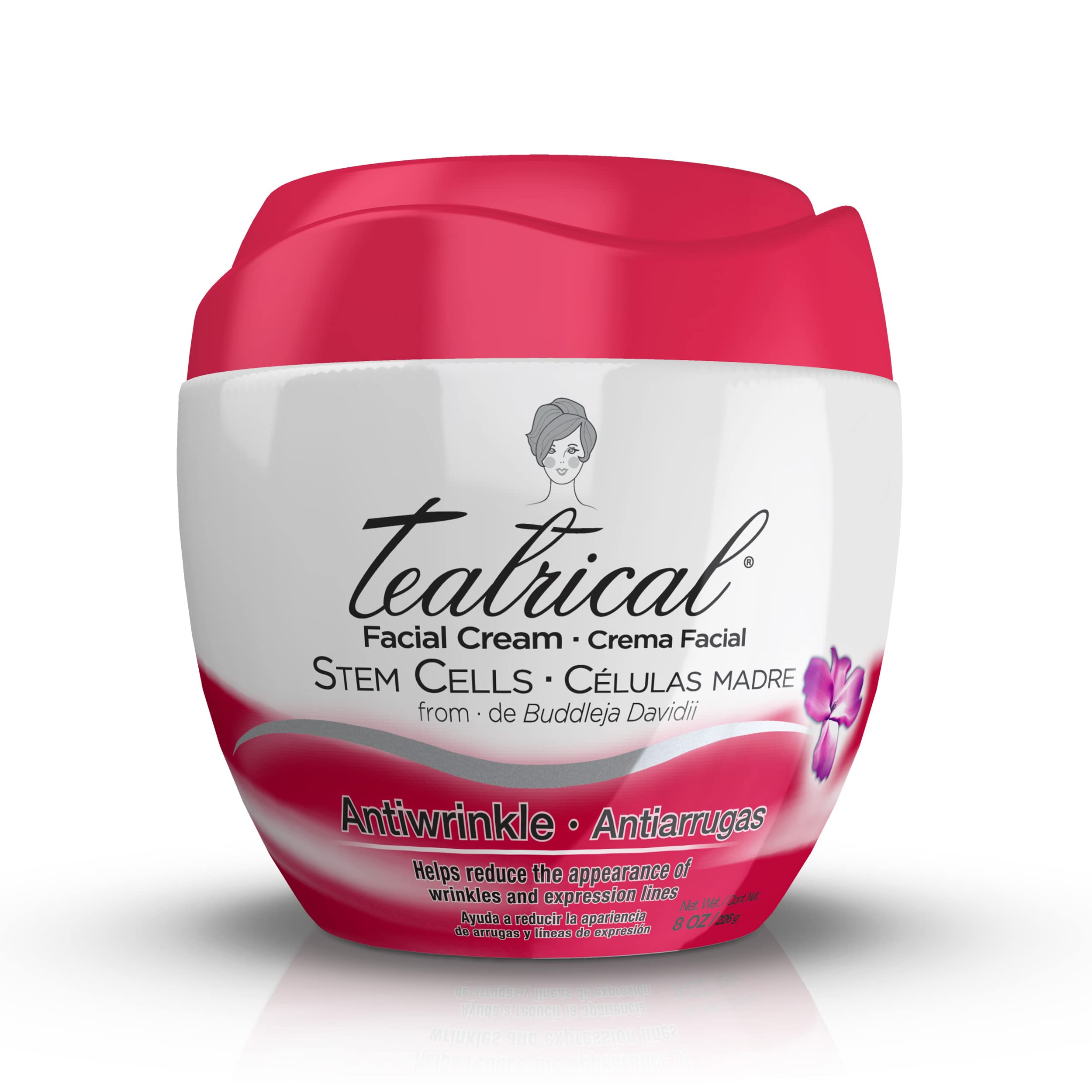 Teatrical Anti-Wrinkle Cream With Buddleja Davidii Stem Cells, Floral, 8 Ounce
