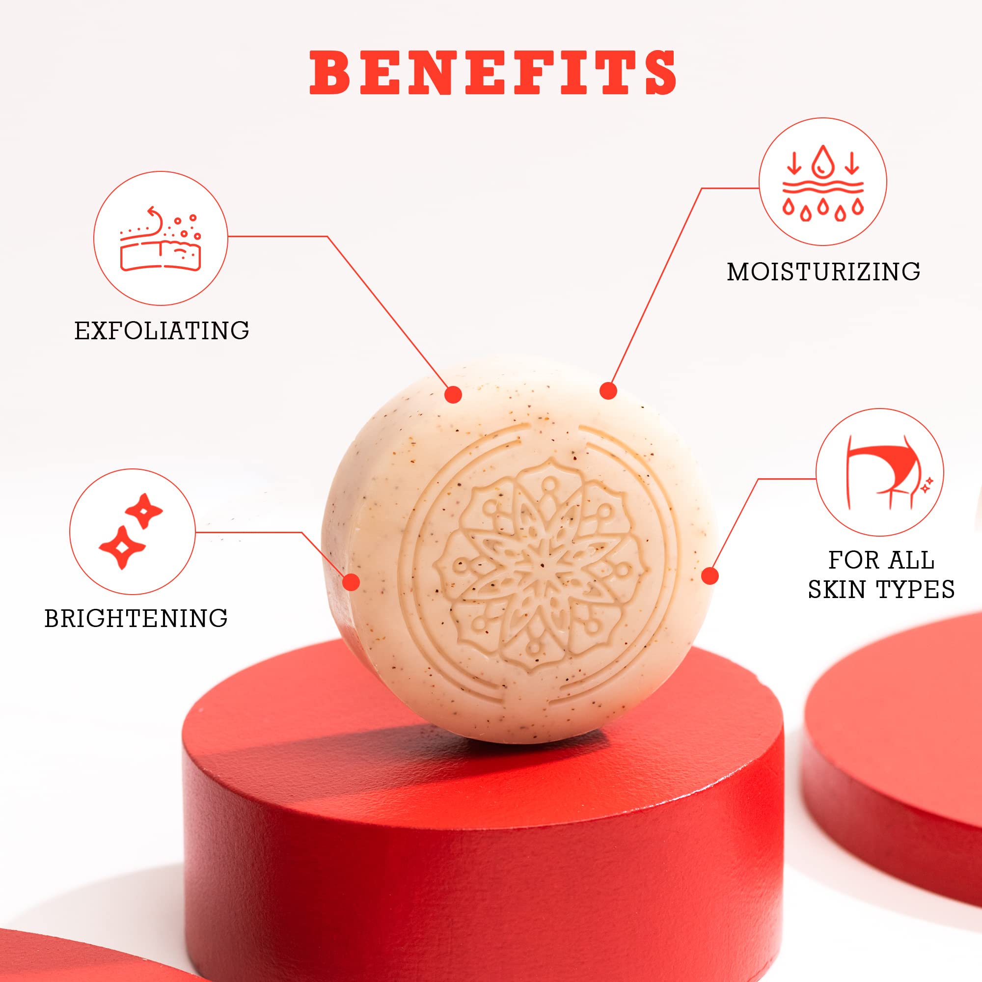 Koji White Kojic Acid Bump Eraser Body Scrub Soap for Exfoliation Butt, Elbow, Underarm with Glutathione, Coenzyme Q10, Skin Bri