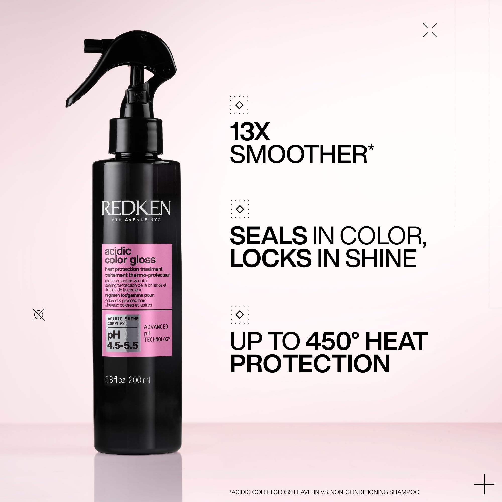 Redken Acidic Color Gloss Heat Protection Leave-In Treatment Spray For Color-Treated Hair | With Heat Protection for Styling and