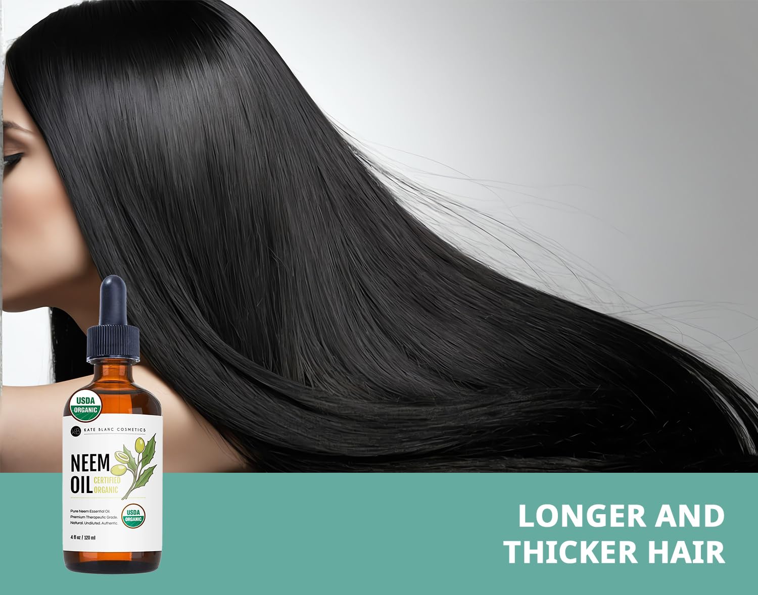 Kate Blanc Cosmetics Neem Oil For Skin, Hair Growth, Plants (4Oz) Natural & Usda 100% Pure Concentrate Mixed With Water To Creat